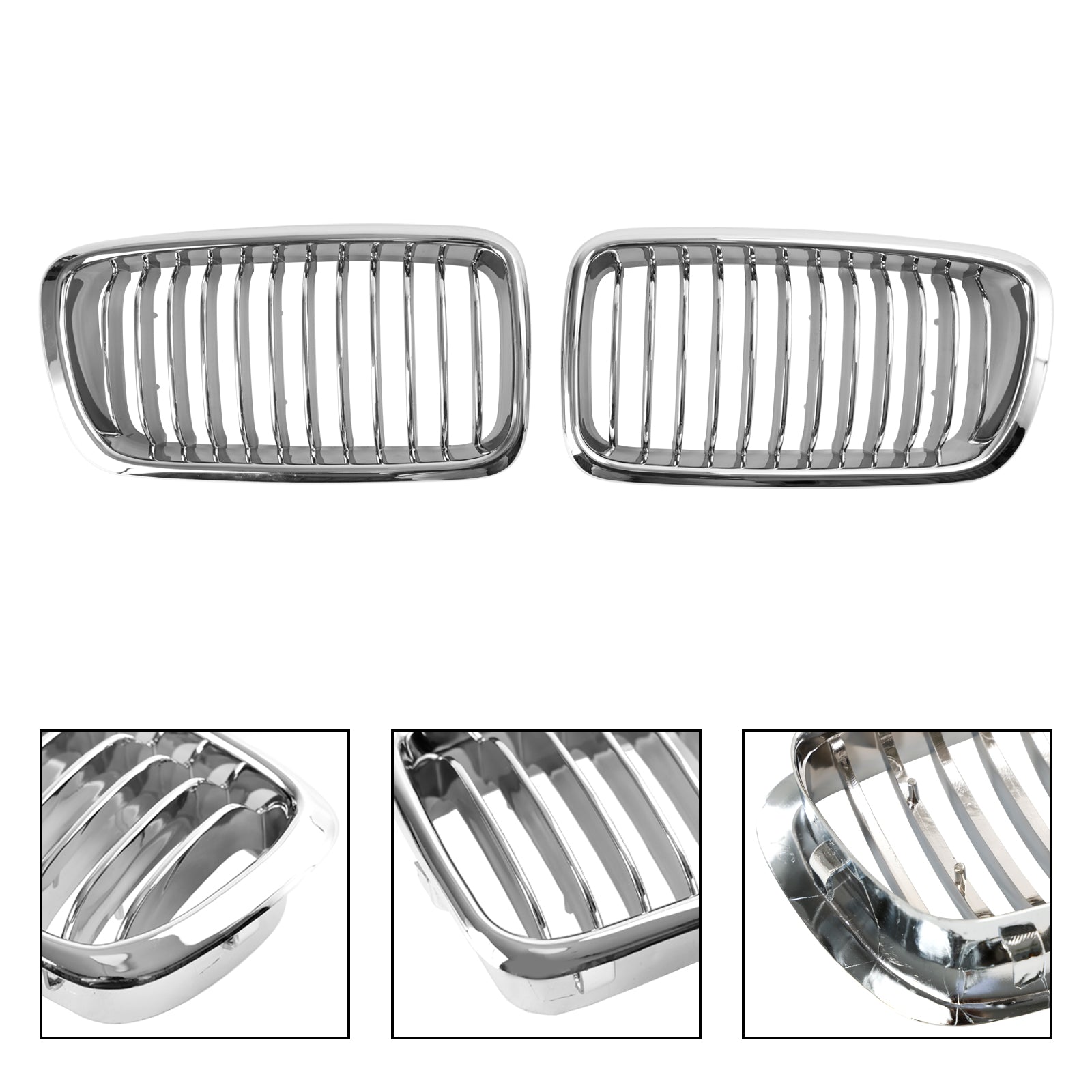1994-2001 BMW 7 Series E38 Chrome Front Kidney Grill Grille 2pcs