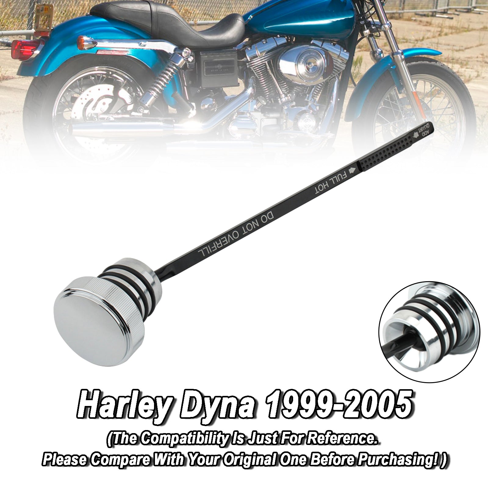 Tapón de tapa de tanque de varilla medidora de aceite 0710-0150 para Super Glid FXD FXDX FXDL Dyna 99-05