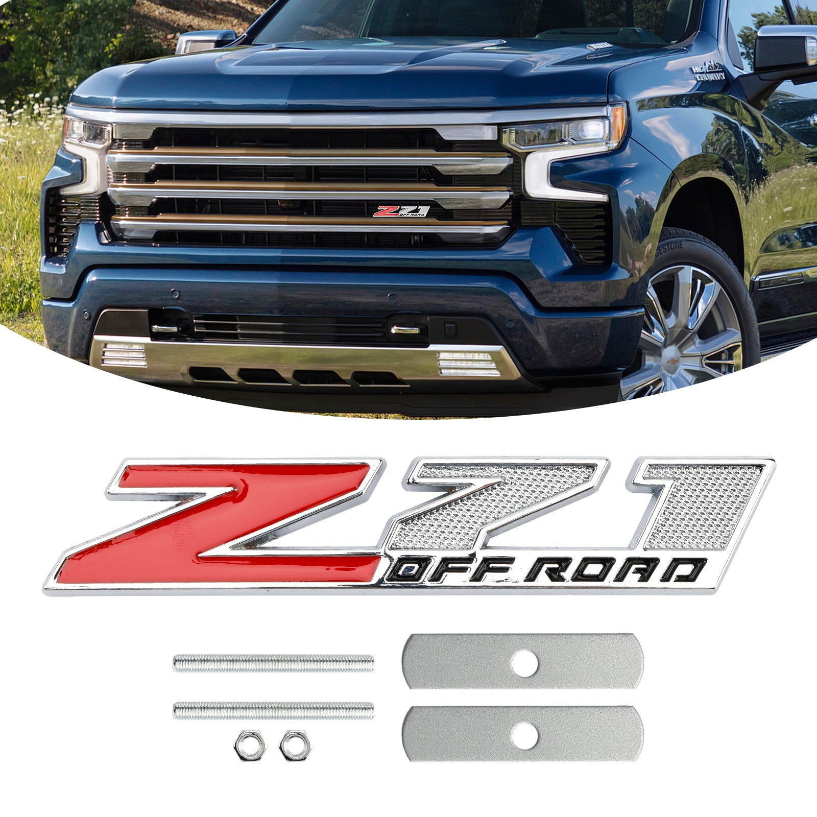 Z71 Off Road Front Grille Emblem Decal Badge för Silverado Sierra