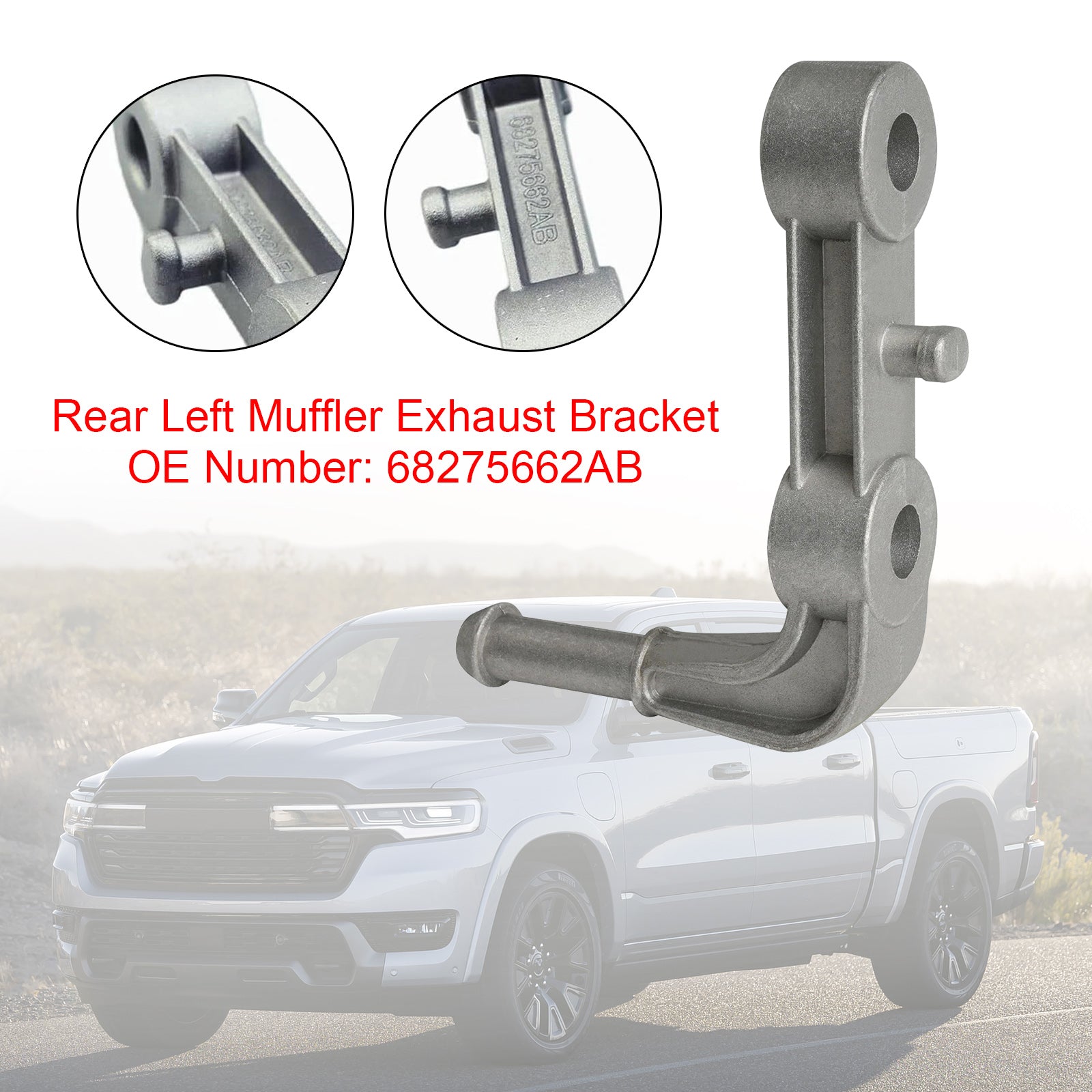2019-2024 RAM 1500 5.7L 6.2 l Zadný ľavý tlmič výfukových zariadení 68275662ab