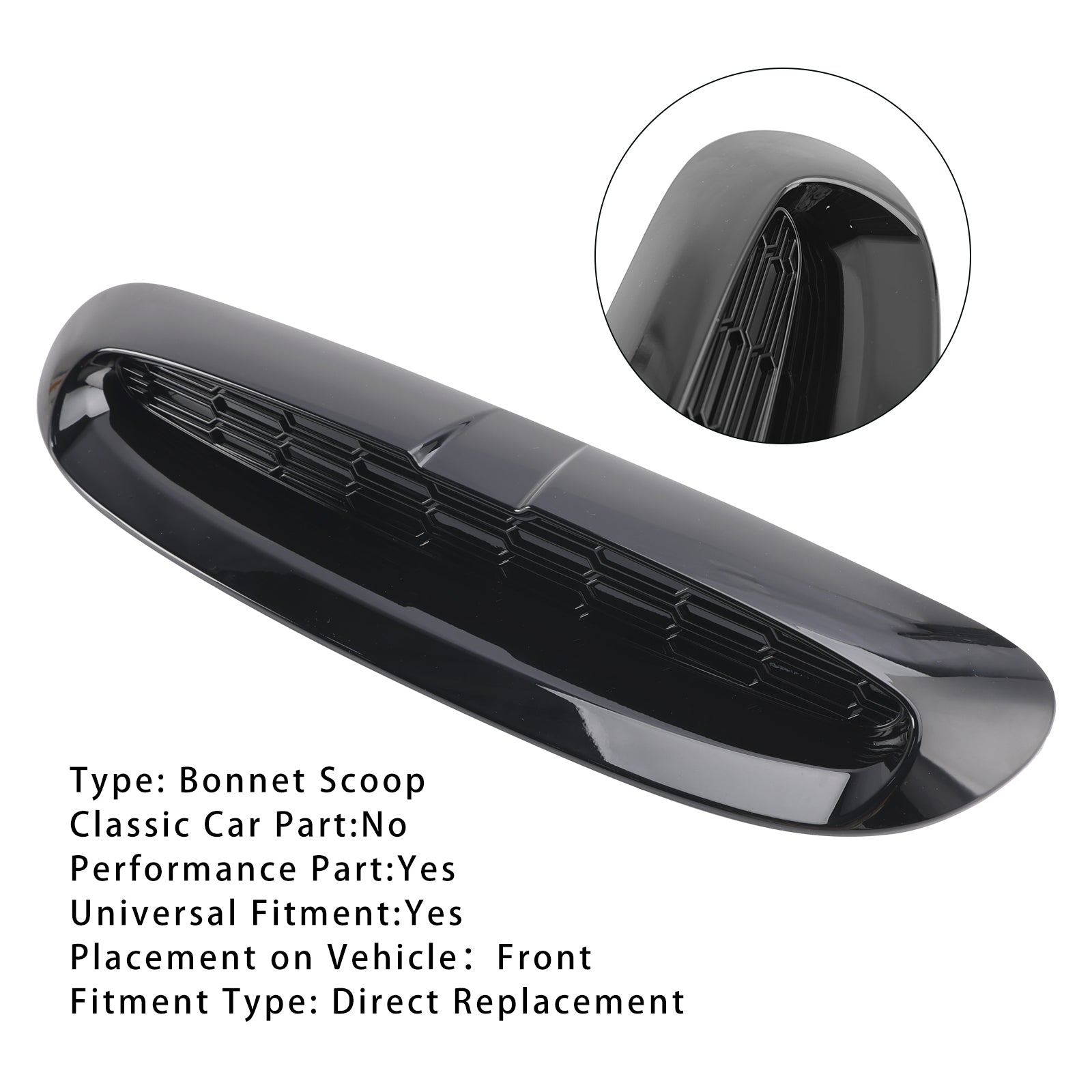 MINI Cooper S/JCW F54 F55 F56 F57 Gloss Black Bonnet Scoop Air Vent Intake
