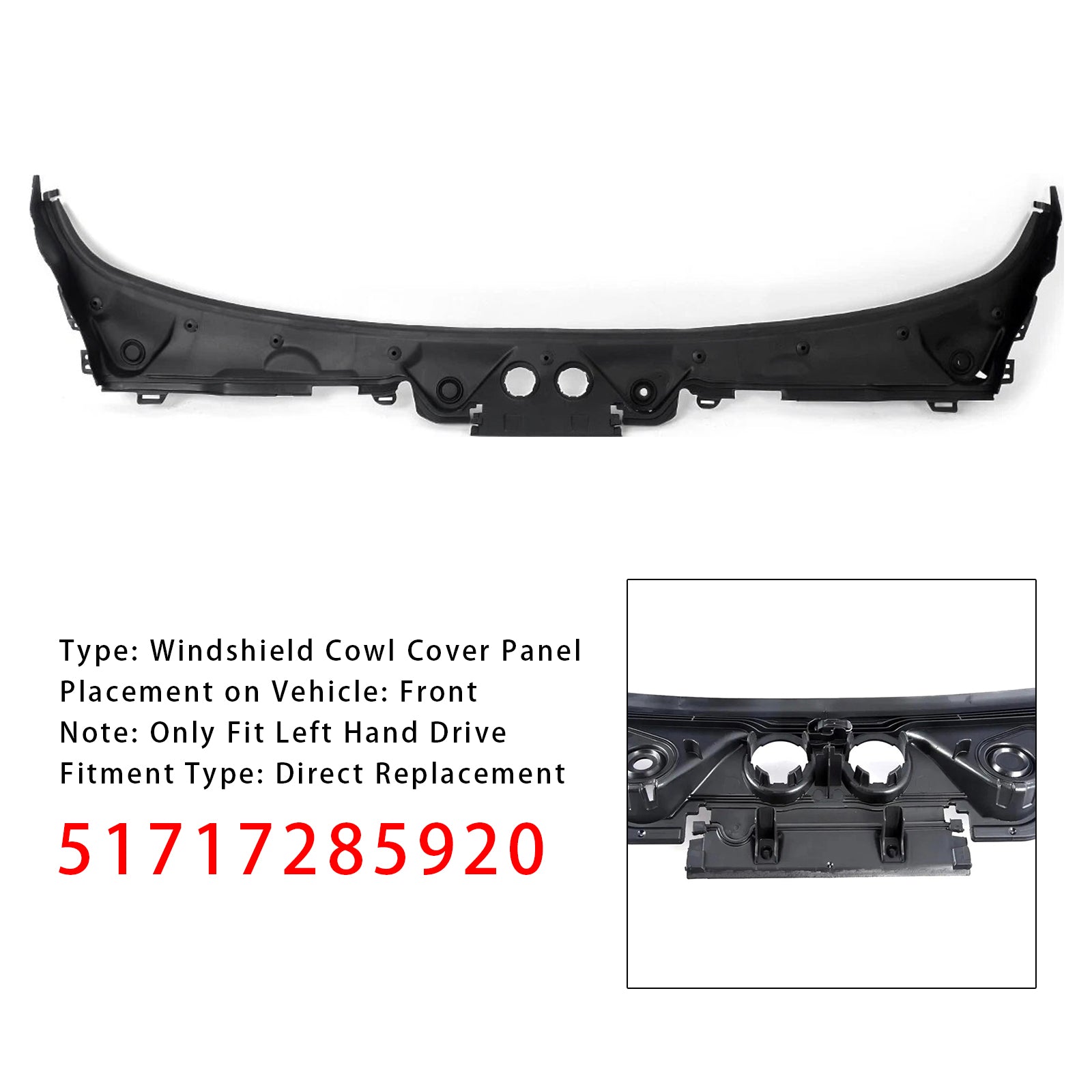 Windshield Cowl Cover Panel For BMW F32 F33 F36 F82 428i 430i 440i 2014-2020