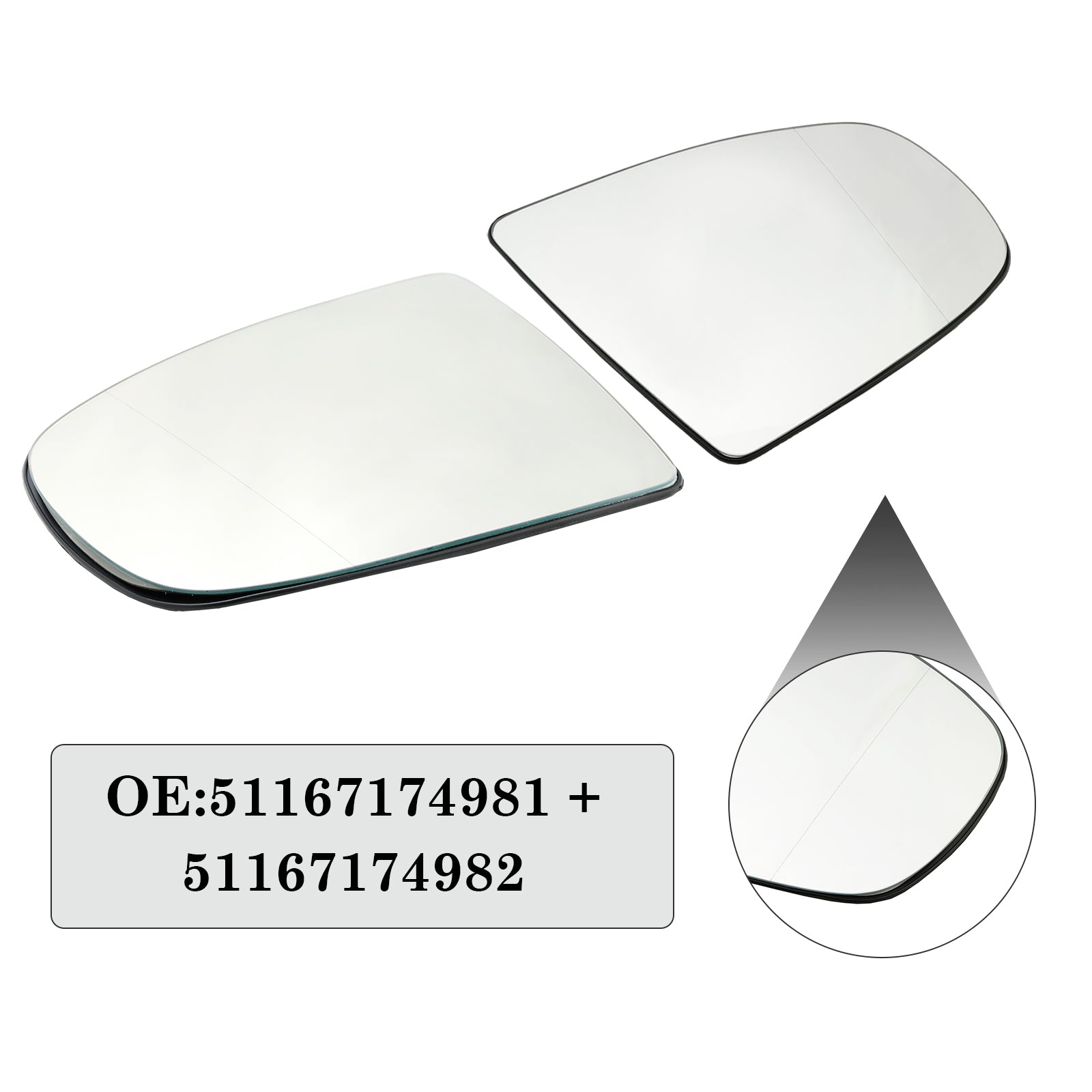 2008-2014 BMW X6 E71 E72 1 par de espejos de cristal con ala calefactable 51167174981