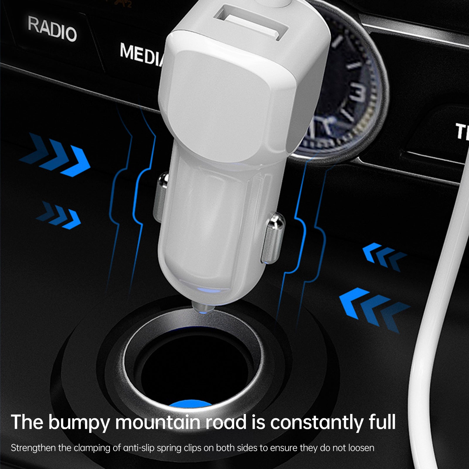 USB -lader PD5V1A QC3.0 Vis liten bil 8 Portbillader sigarettenner