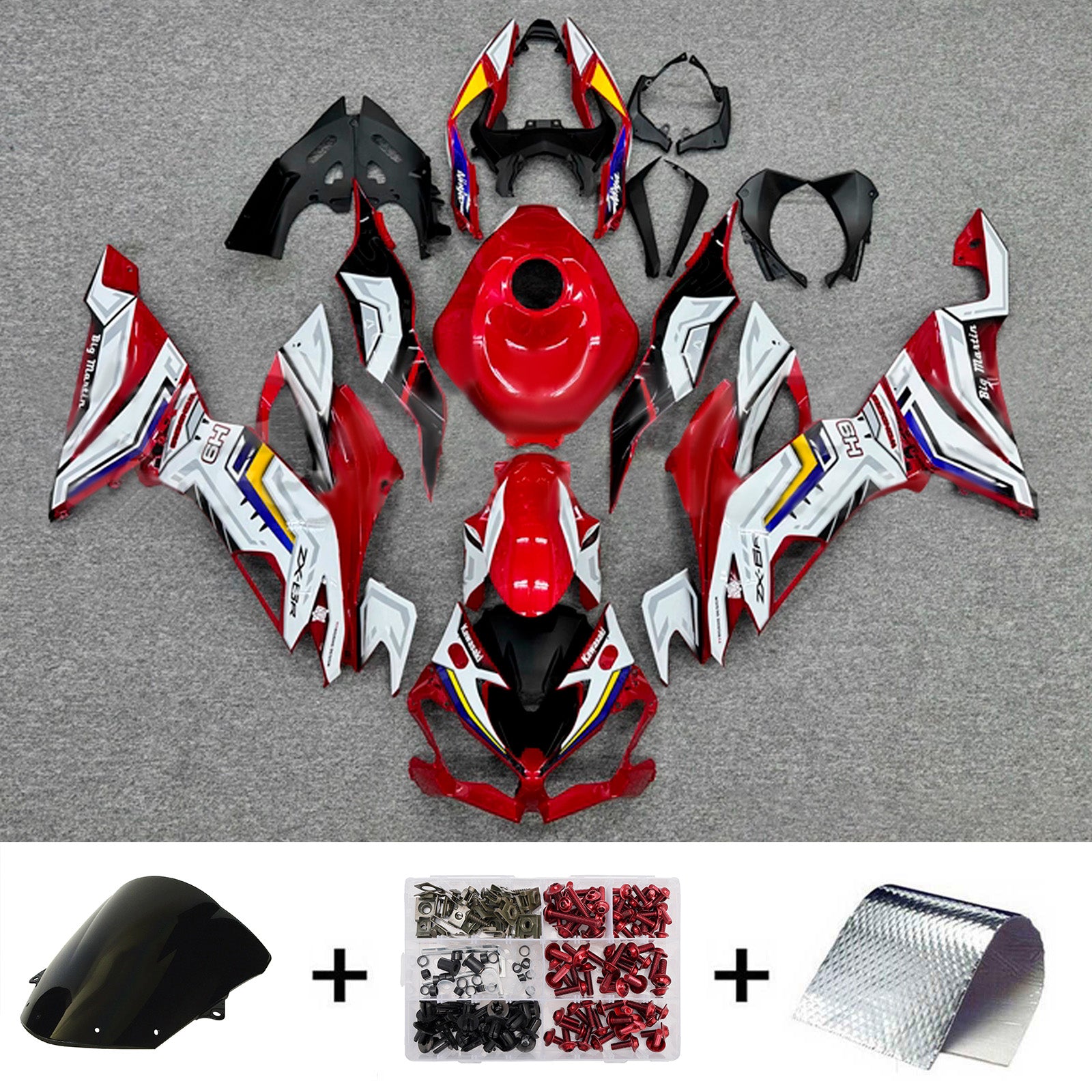 Injection Fairing Kit Bodywork Plastic ABS fit For Kawasaki ZX6R 2019-2023