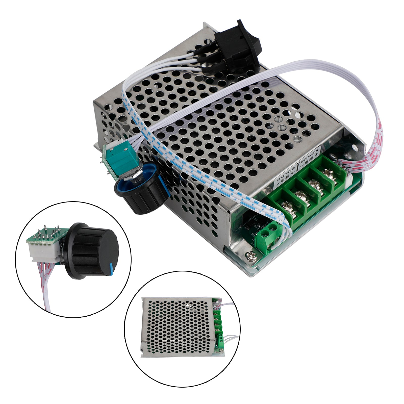 DC10V-50V 12V 24V 36V 40A PWM DC Controlador de velocidad del motor CW CCW Interruptor reversible
