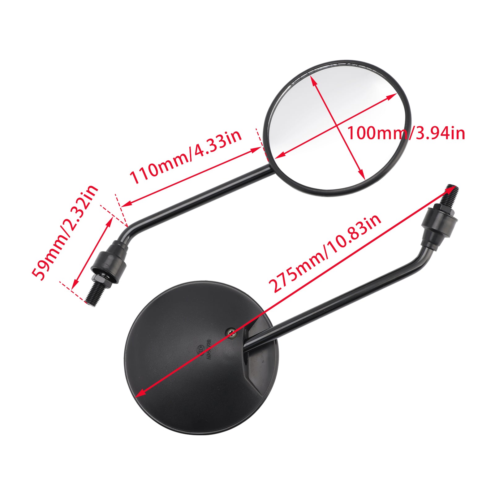 Backspegel vänster & höger För Honda NX650 Dominator XL 125 600 700 V XR 125 L