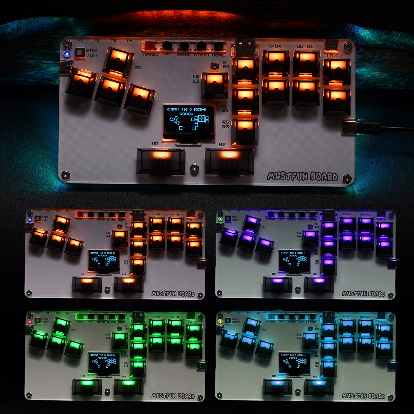 Mustfun hitbox Mini Stickless Controller vhodný pre PC/PS3/PS4/Switch atď.