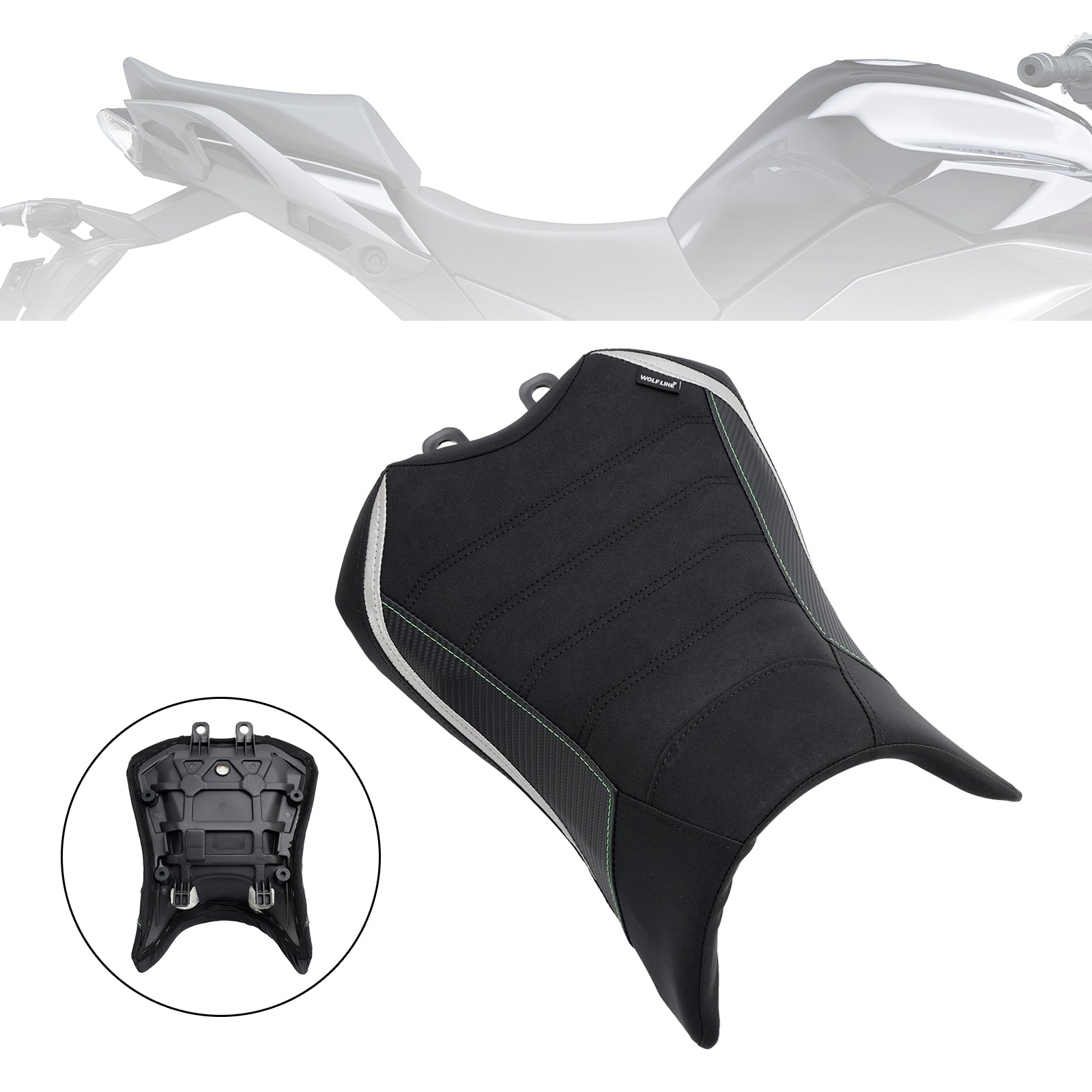2022-2023 Driver de assento do Raider Front Cushion pu fit preto para kawasaki ninja 1000sx