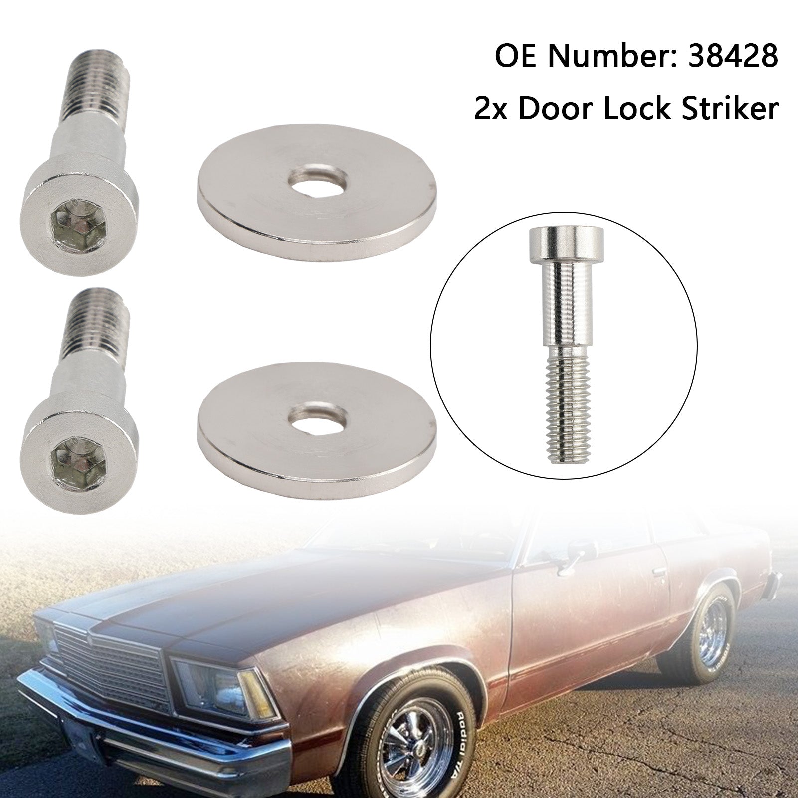 Door Lock Striker 38428 for 1985-2002 Chevy K1500 K2500 K3500 GMC C1500