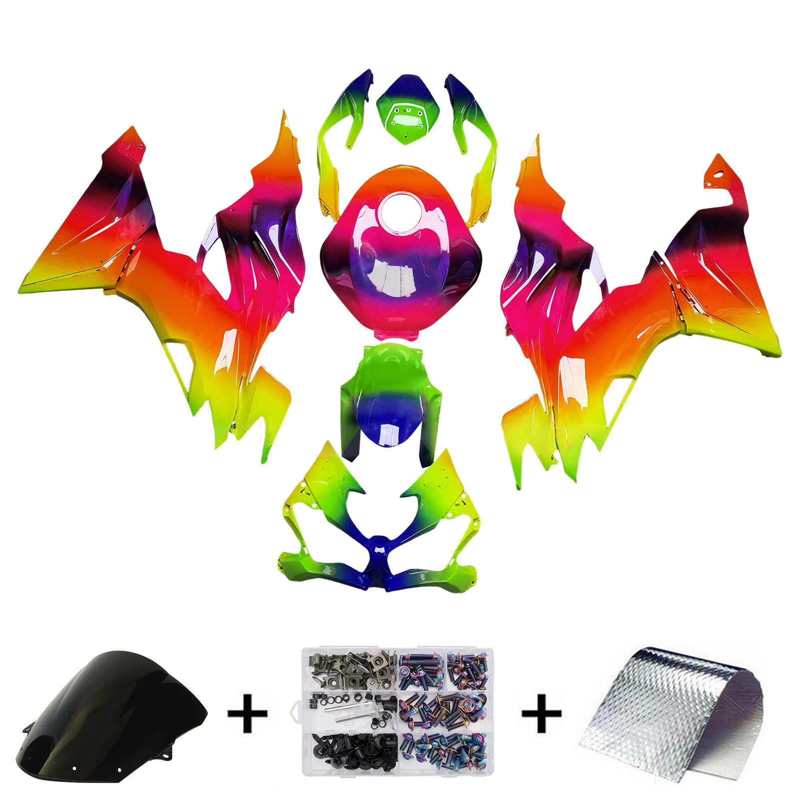 Kit de carenagem injeção ABS PLÁSTICO DE PLÁSTICOS ABS PARA KAWASAKI ZX6R 2019-2023