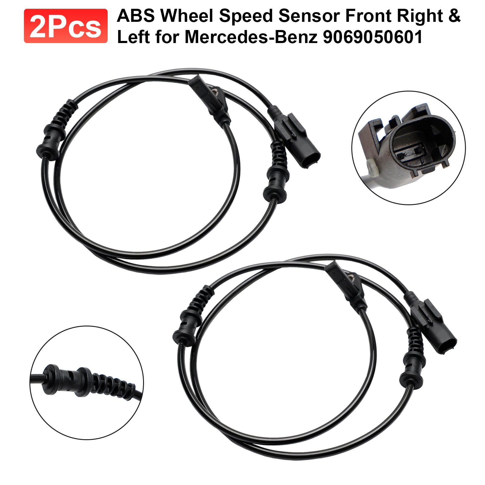 2 stuks ABS wielsnelheidssensor rechtsvoor & Links voor Mercedes-Benz 9069050601