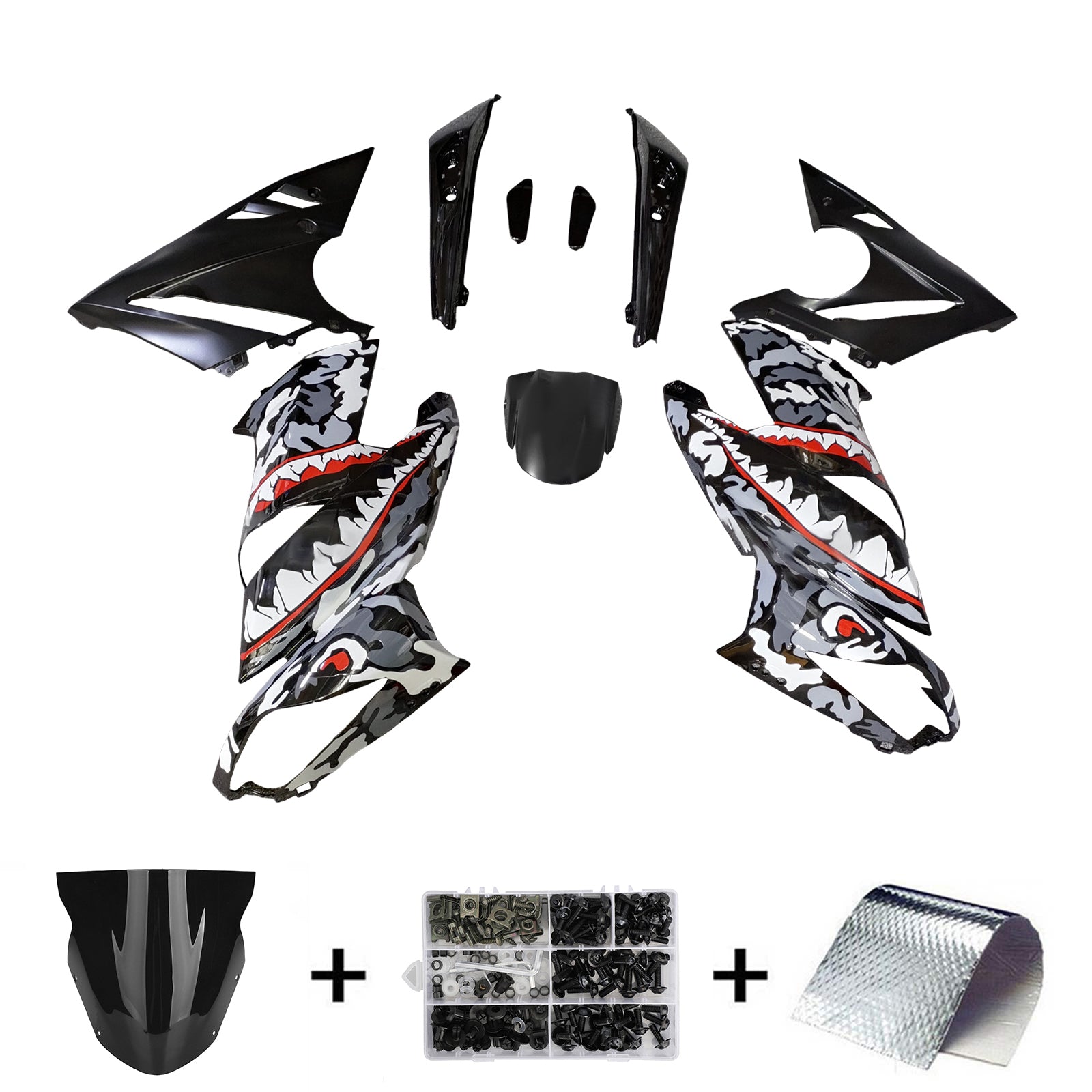 Injection Fairing Kit Plastic for Kawasaki Ninja650 ER-6F EX650 2009-2011