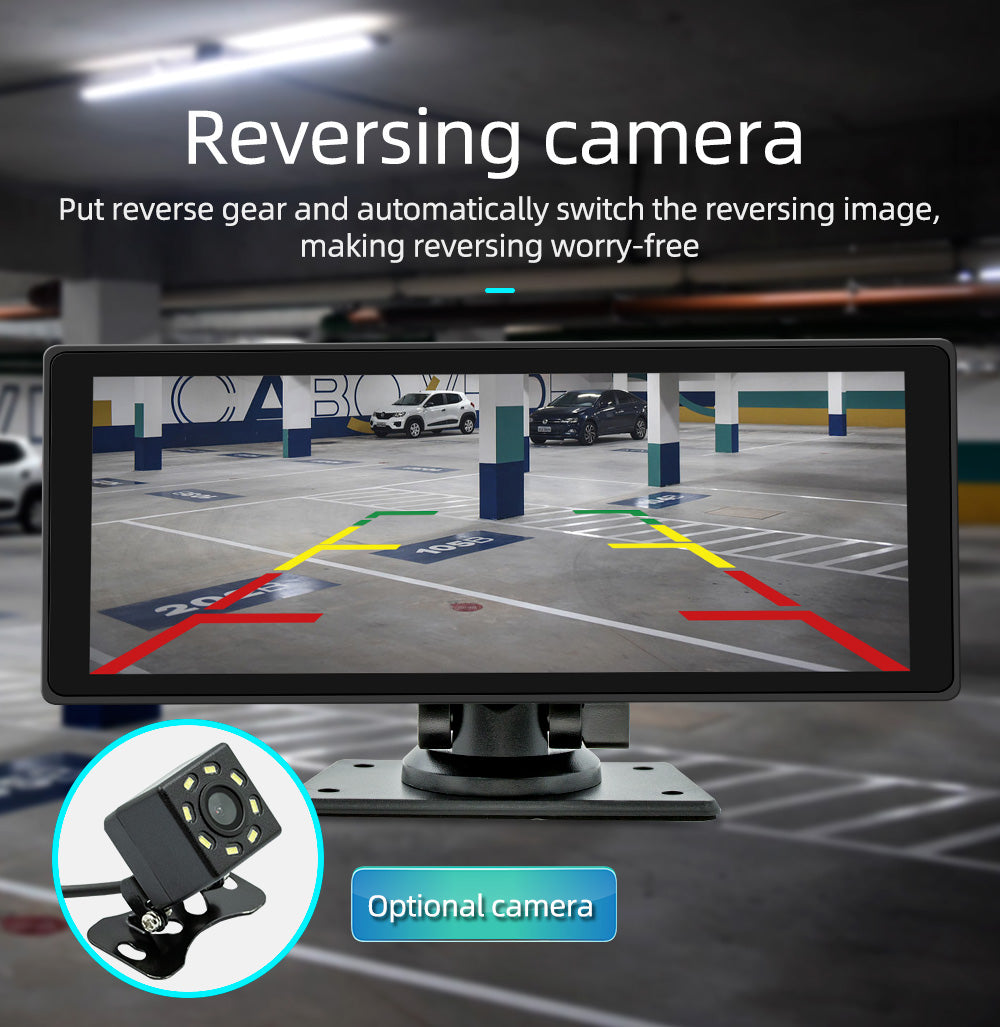 10.26" Draadloze CarPlay Bluetooth Radio FM Auto MP5 Speler AHD Recorder Camera