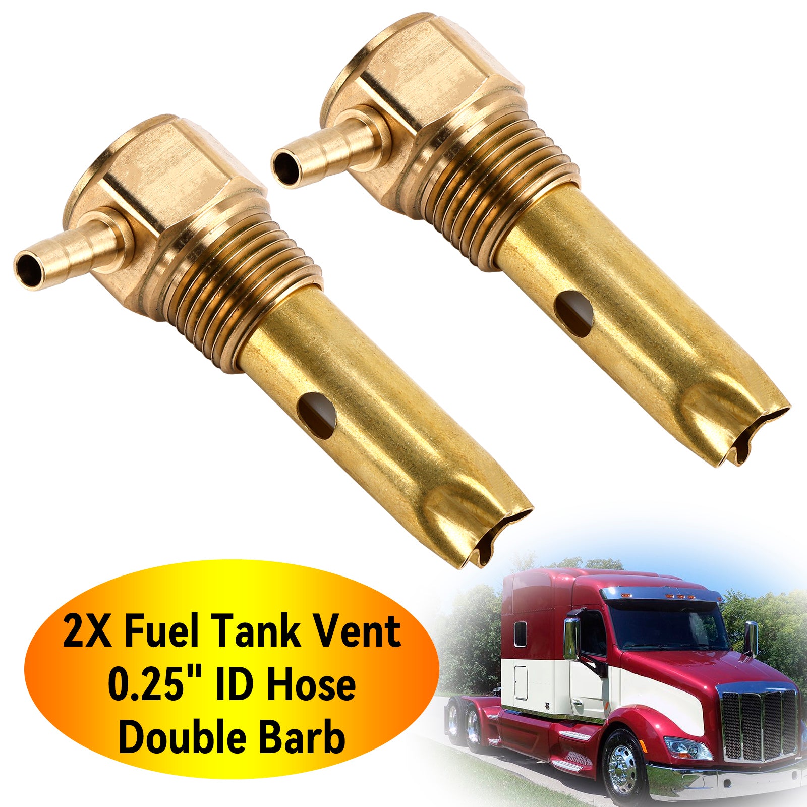 2X 0.25" Tuyau d'aération de réservoir de carburant à double barbillon ID FTA-V-50-02 pour Peterbilt
