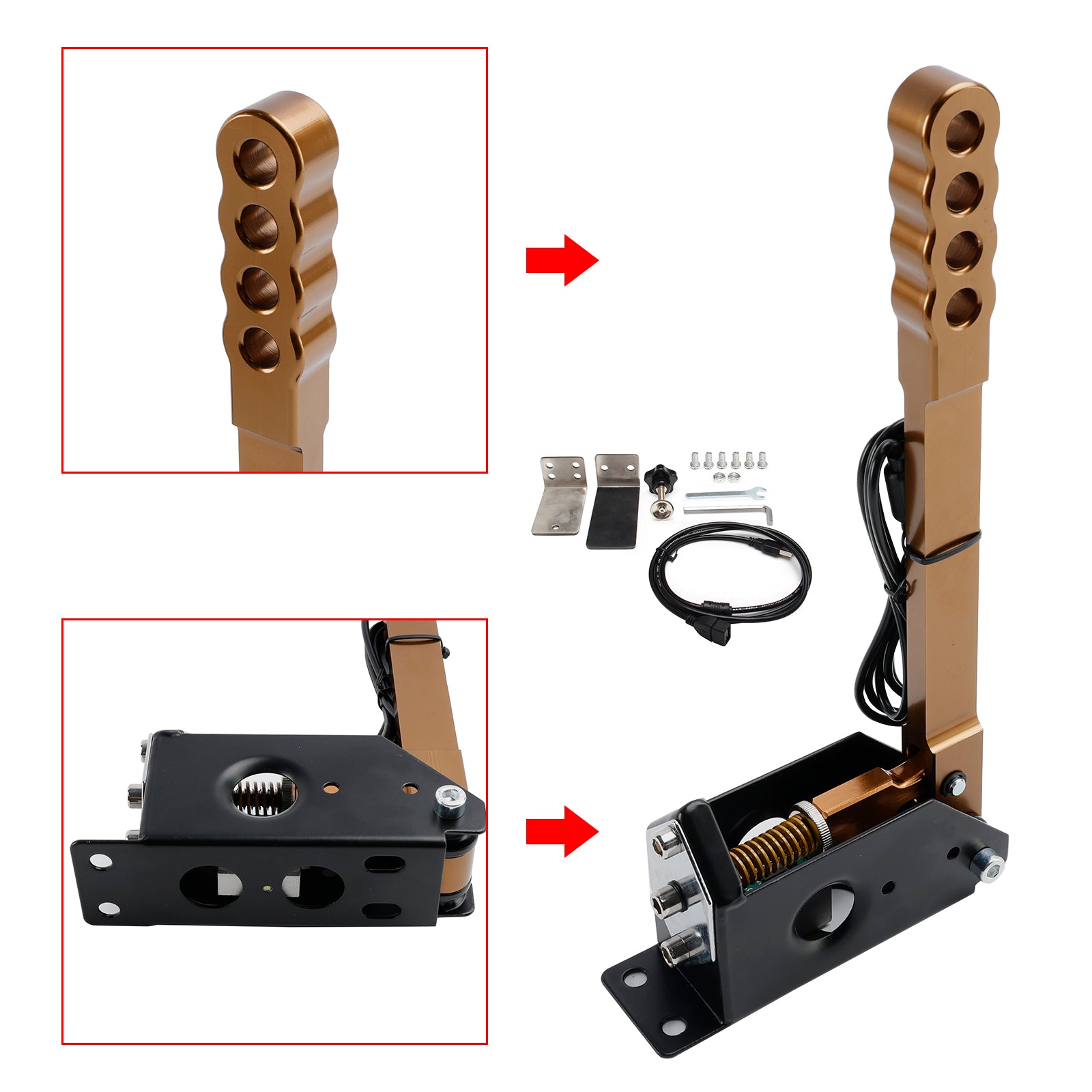 14bit PC USB SIM Racing Hand Brake so svorkou pre Assoto pre G27/G29/T300/T500