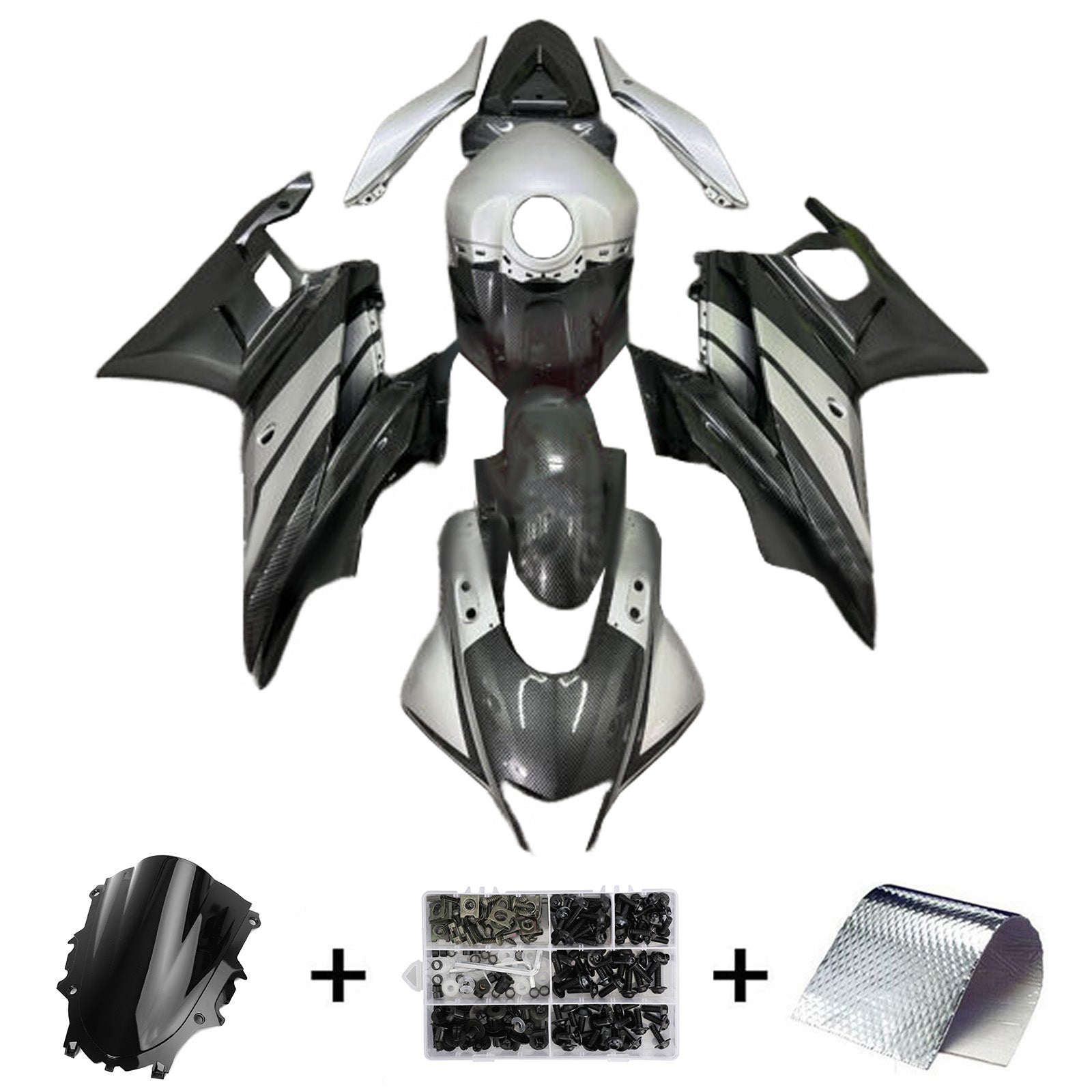 Kit de carénage d'injection carrosserie en plastique ABS adapté pour Yamaha YZF-R3 R25 2019-2021