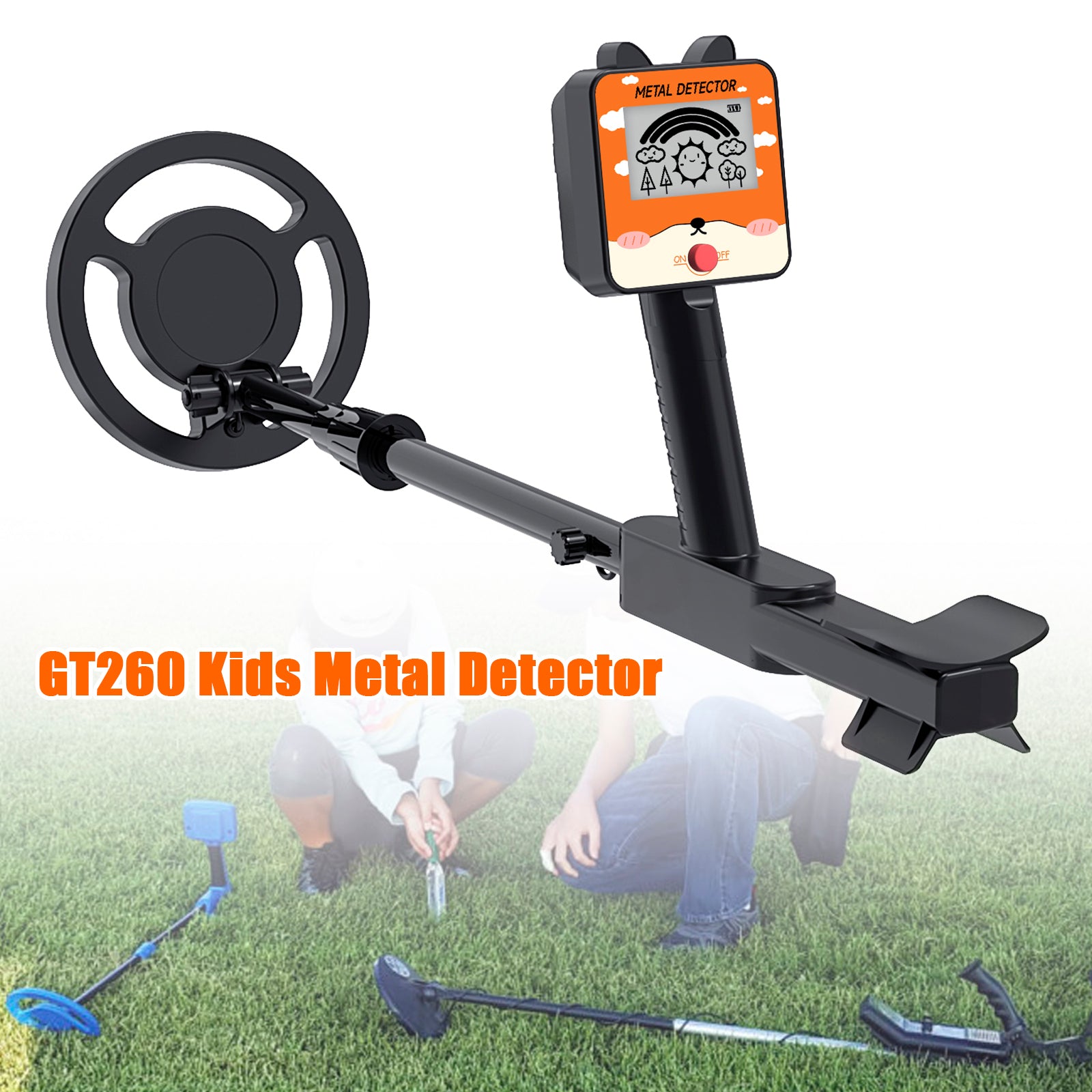 GT260 Kids Child Treasure Seeker Beginners Metaaldetector Waterdicht 6.3" Spoel