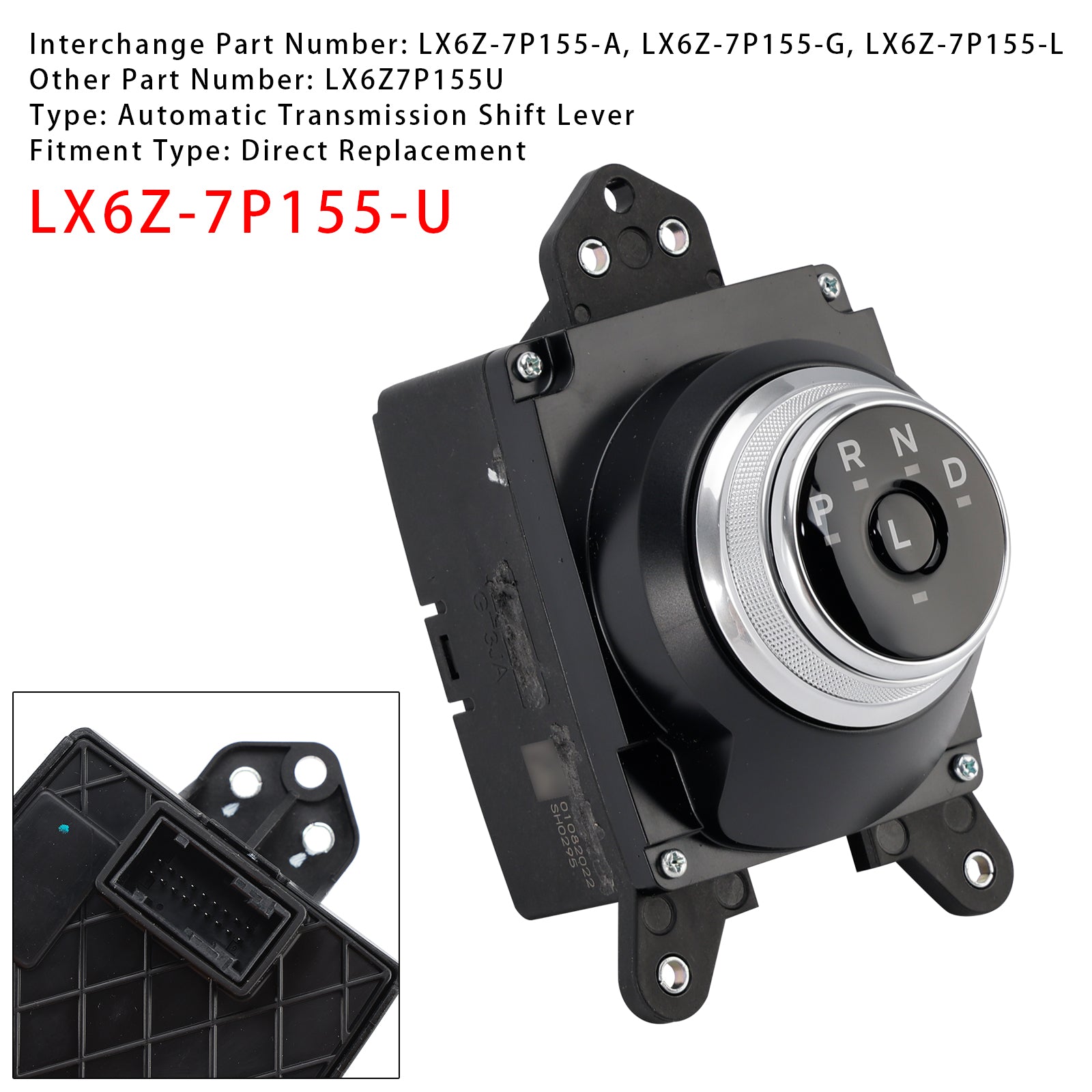 2020-2022 Ford Escape Automatic prevodovky Shift Lever LX6Z-7P155-U LX6Z-7P155-A