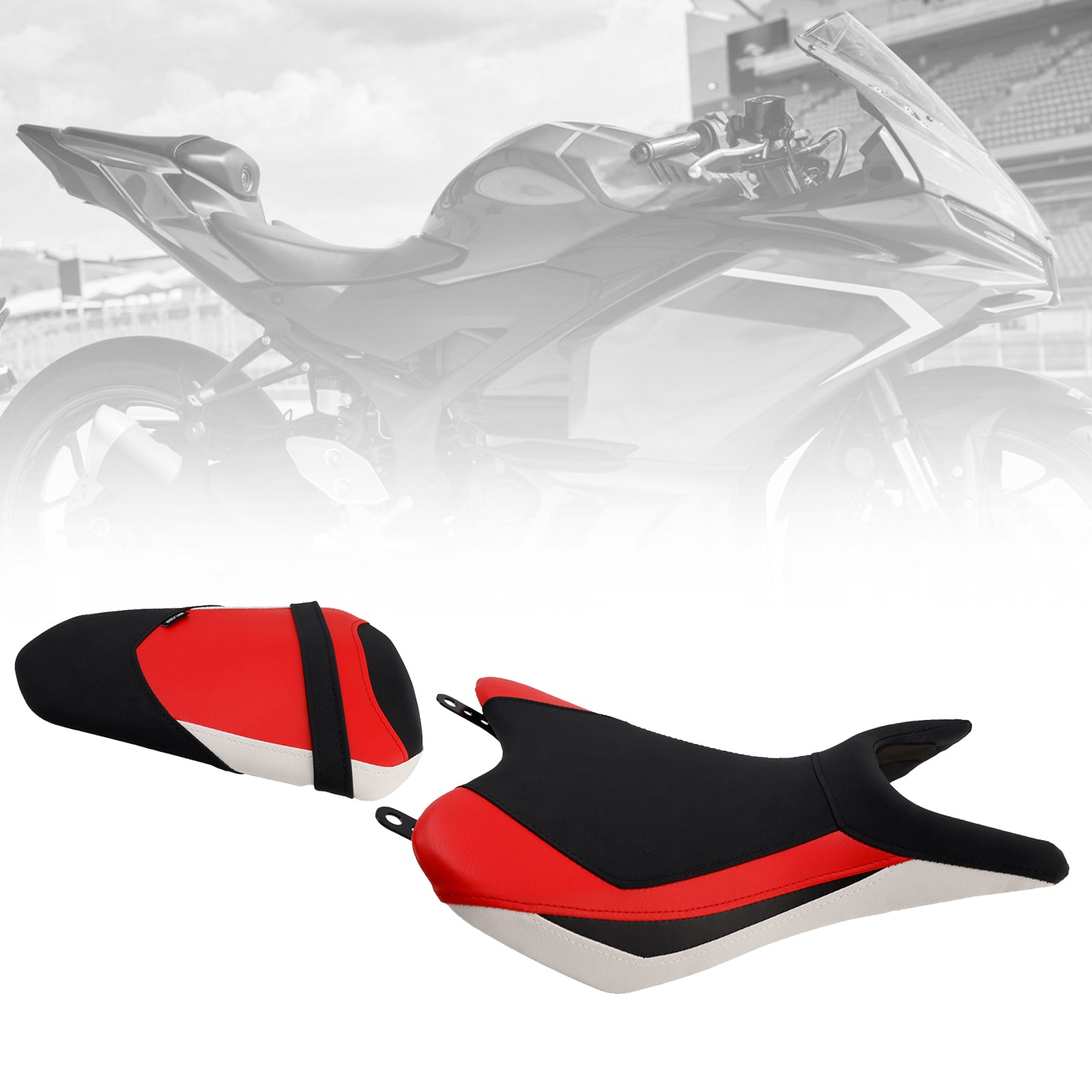 Driver&Passenger Seat Rear Cushion White For Yamaha Yzf-R3 2025- Mt-03 2025-