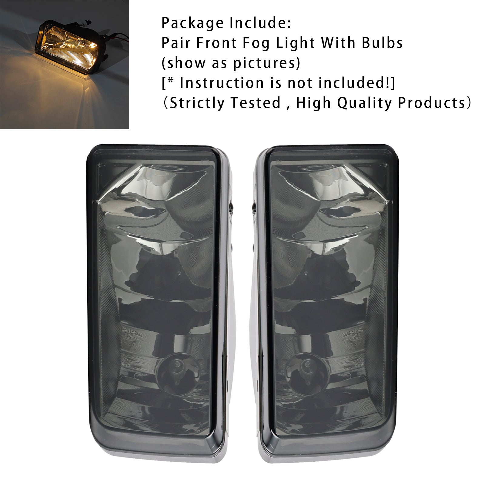 Pair Front Fog Light Lamps With Bulbs For Chevy Silverado 2007-2013 Smoked Lens