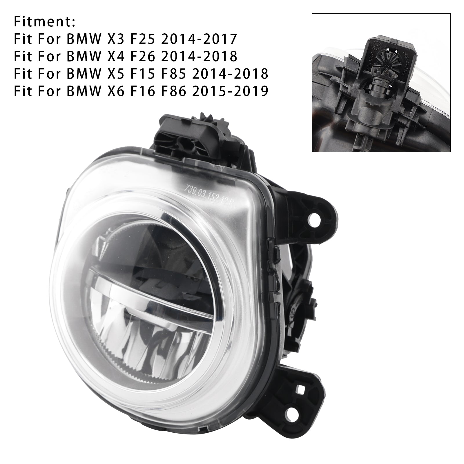 1 stk LED foran høyre tåkelys for BMW x3 F25 x4 F26 X5 F15 X6 F16 63177317252