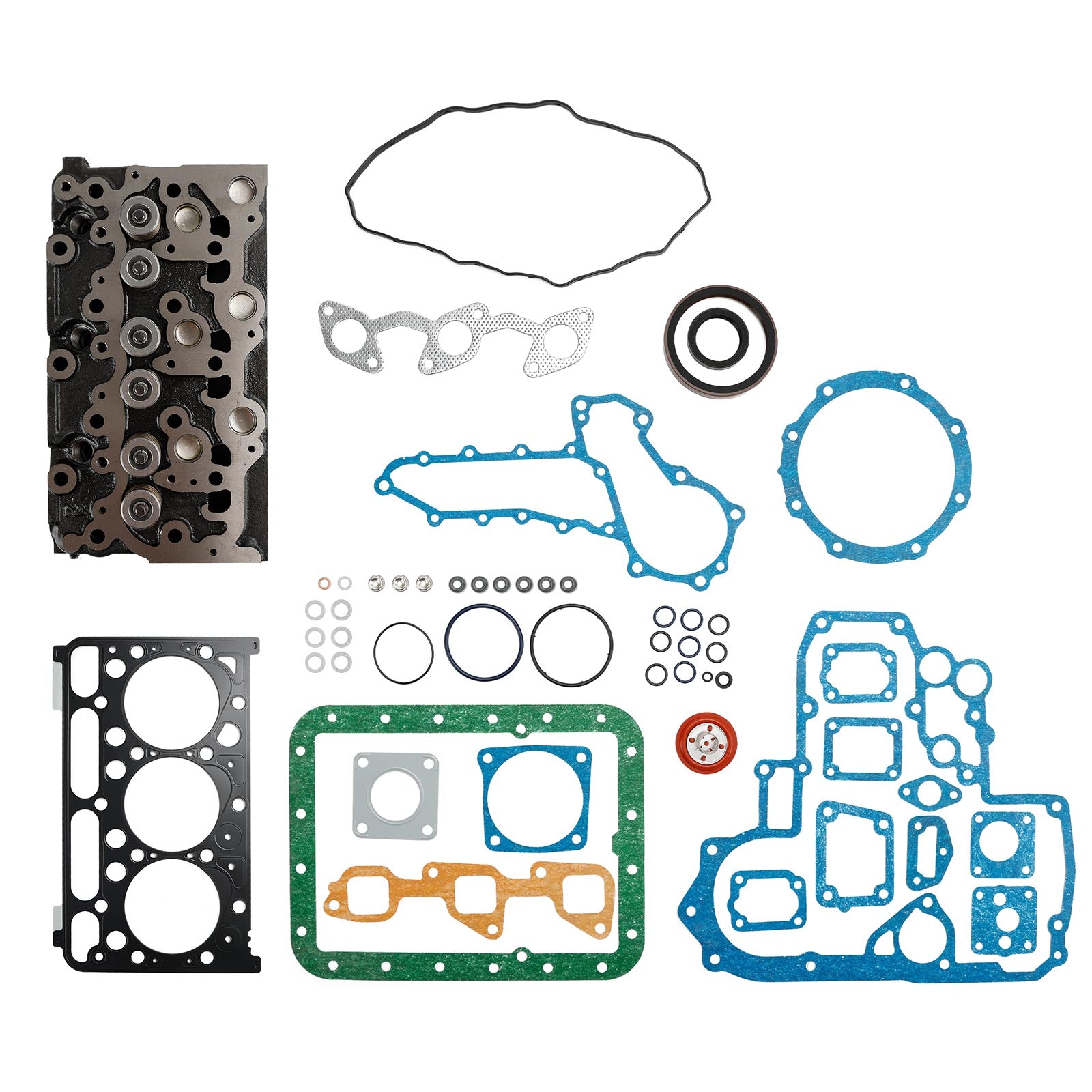 Complete Cylinder Head & Full Gasket Kit Compatible With Kubota D1703 Engine