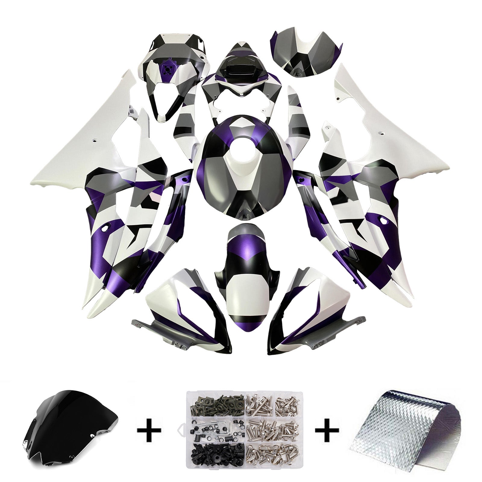 Kit de carénage d'injection carrosserie plastique ABS pour Yamaha YZFR6 YZF-R6 2008-2016