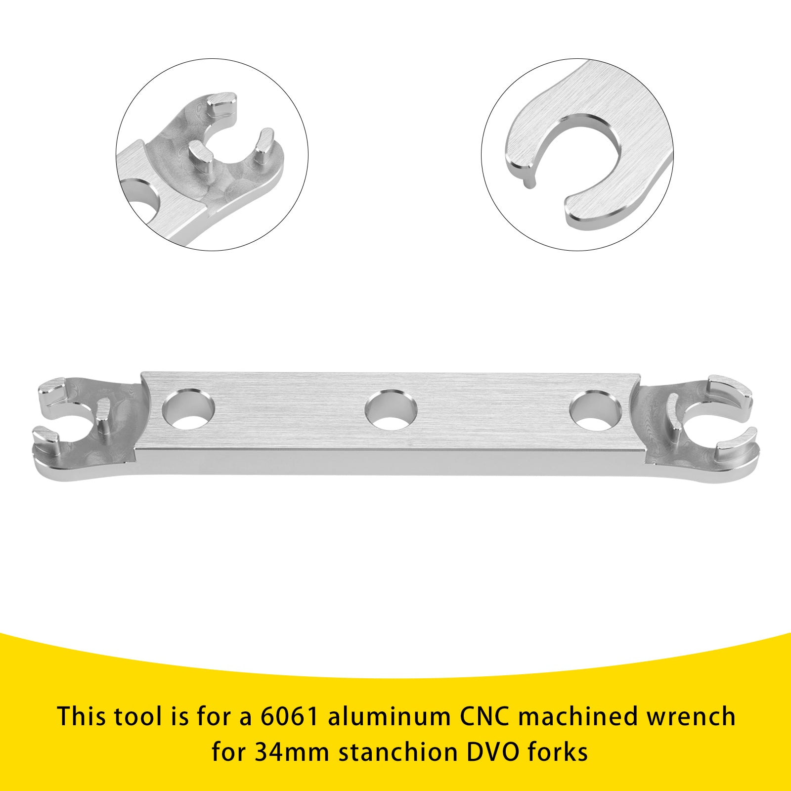 Verwijderingssleutel van aluminium onderdop. Gereedschap gebruikt voor het opnieuw opbouwen van de DVO Saphire/Onyx-vork