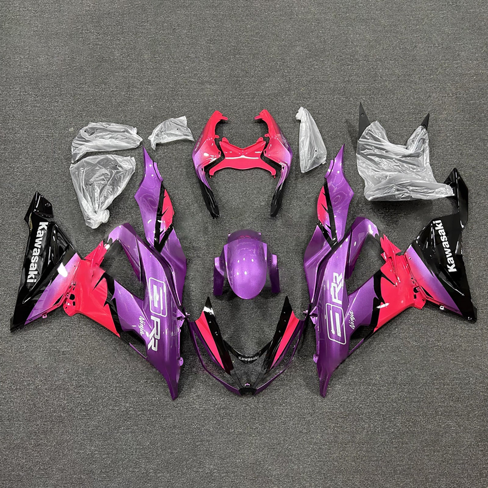 Kit carena iniezione carrozzeria in plastica ABS adatta per Kawasaki ZX6R 636 2013-2018