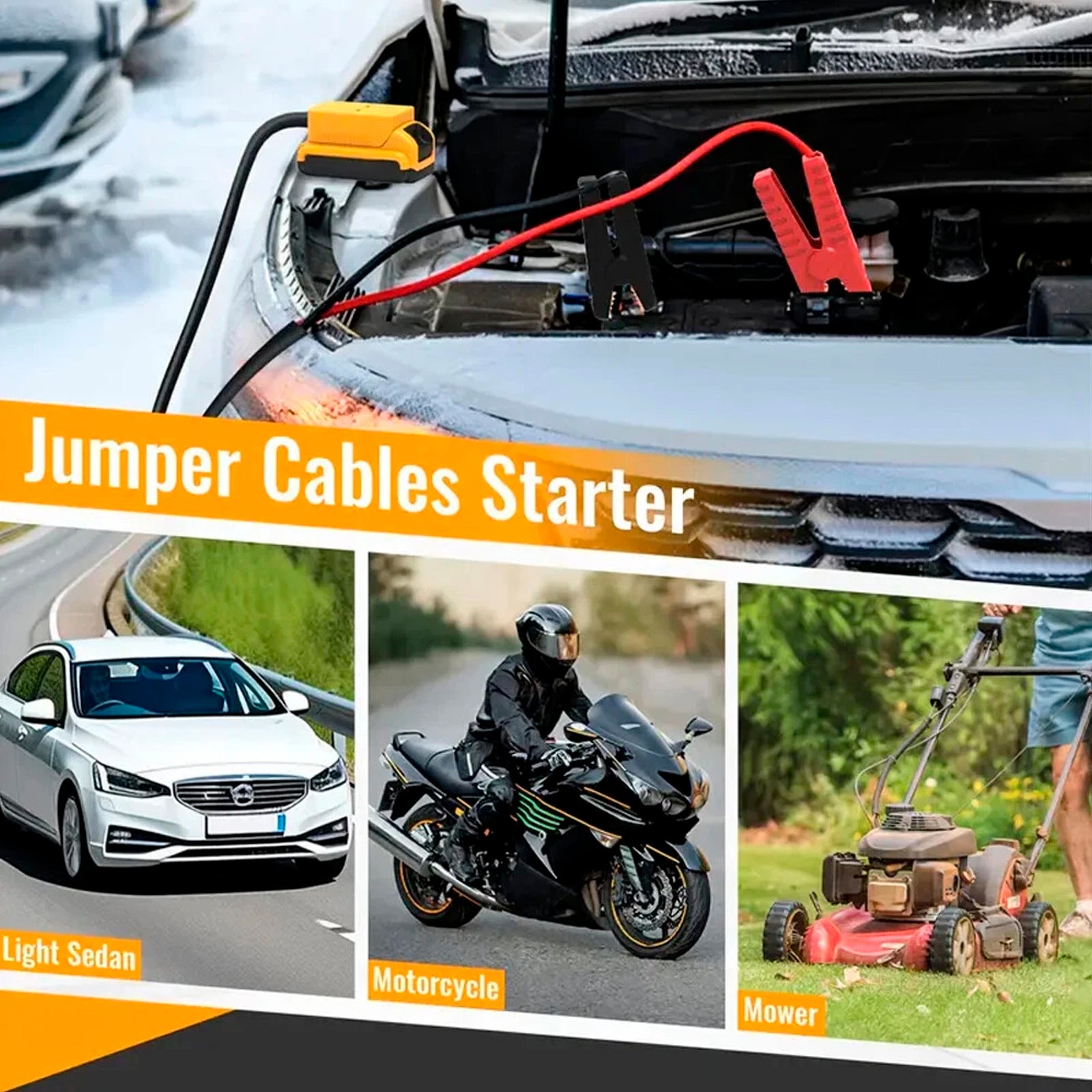 Car Battery Igniter Automotive Emergency Power Kits 12AWG Cable Jump Power Kit