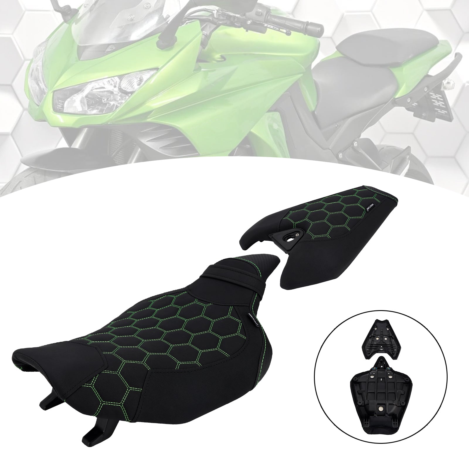 Driver&Passenger Seat Kit Rear Cushion Green2 For Kawasaki Z1000 2014-2025 2024