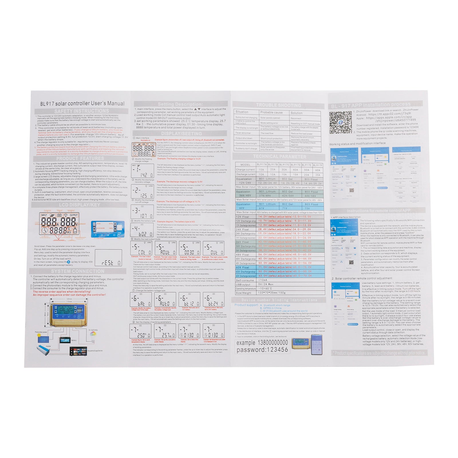30/60A ingebedde, opklikbare energieopslag, speciale MPPT-zonnecontroller Bluetooth