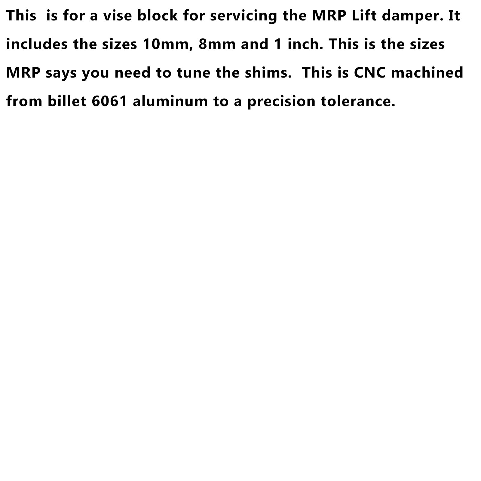 Gereedschap voor MRP Liftdemper om deze af te stemmen. Heeft een bankschroef/blok van 8 mm/10 mm/1 inch