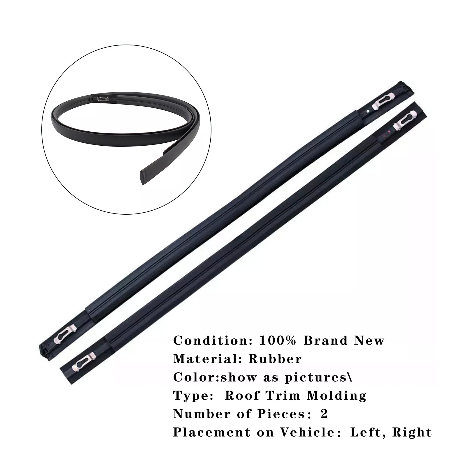 Honda Civic 4-deurs 2012-2015 2-delige dakgootlijst links & Rechterkant rubber