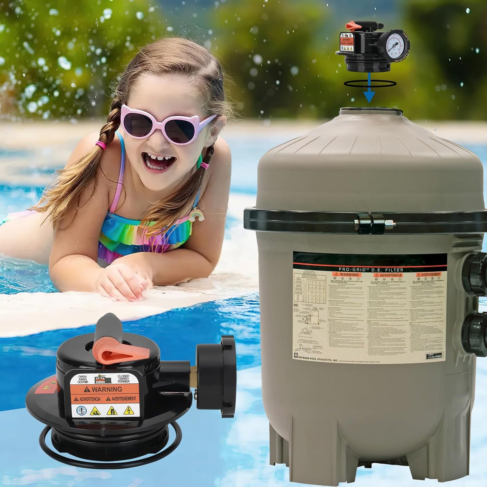 Manuell luftavlastningsenhet DEX2420MAR2 for patronpoolfilter