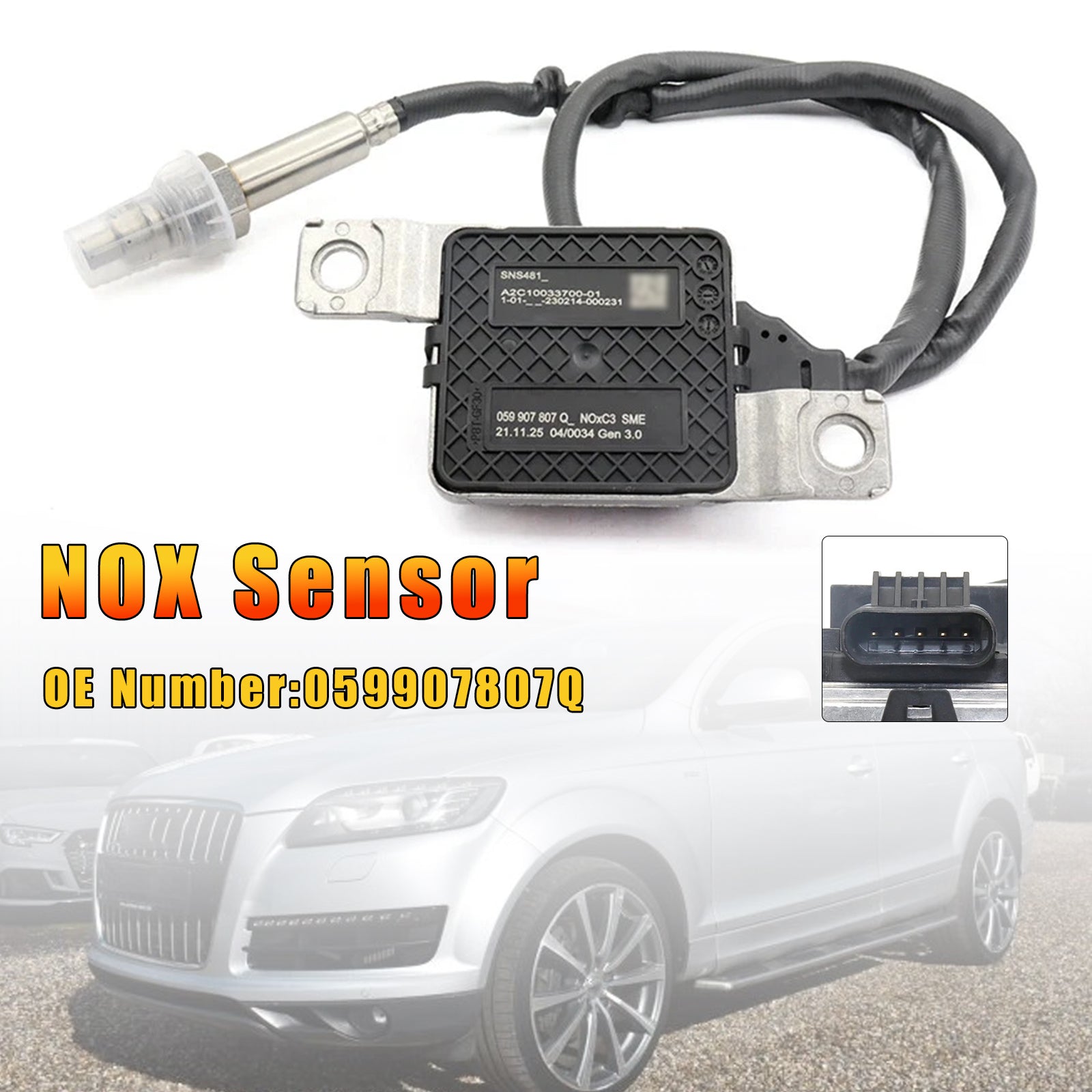 2011/05-2015/08 Q7 Van (4LB) 3.0 TDI quattro (CLZB CRCA) 2967ccm 245KM/180kW Front Nitrogen Oxide Nox Sensor 059907807Q