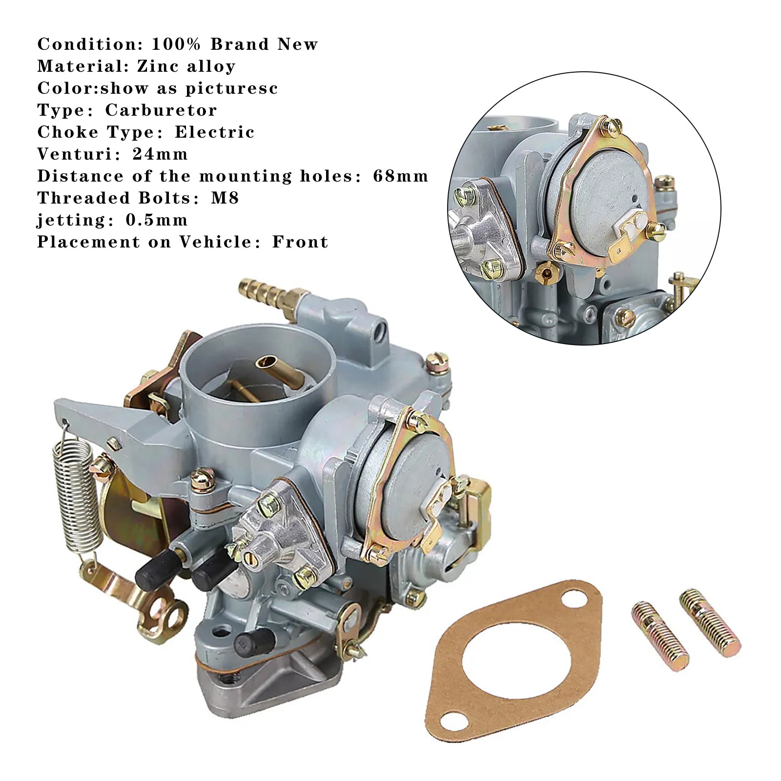 VW Bubbla 30/31 PICT-3 Typ 1&2 Bug Bus Ghia med packning och förgasare 113129029A 30/31PICT 113-129-029A