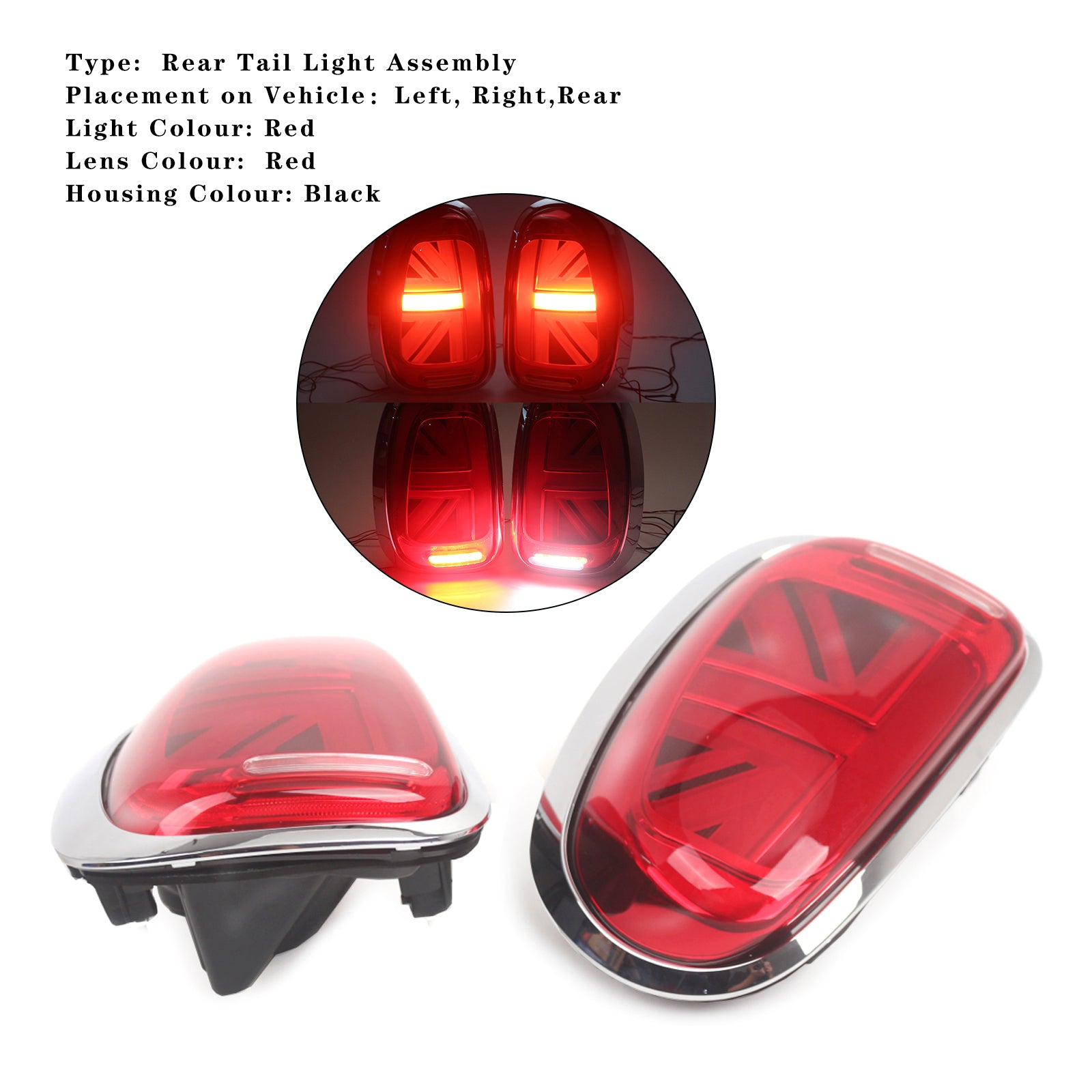 01/2010-10/2016 MINI Countryman R60 L&R LED Baklykter Lyser Røde 63219808149 63219808153