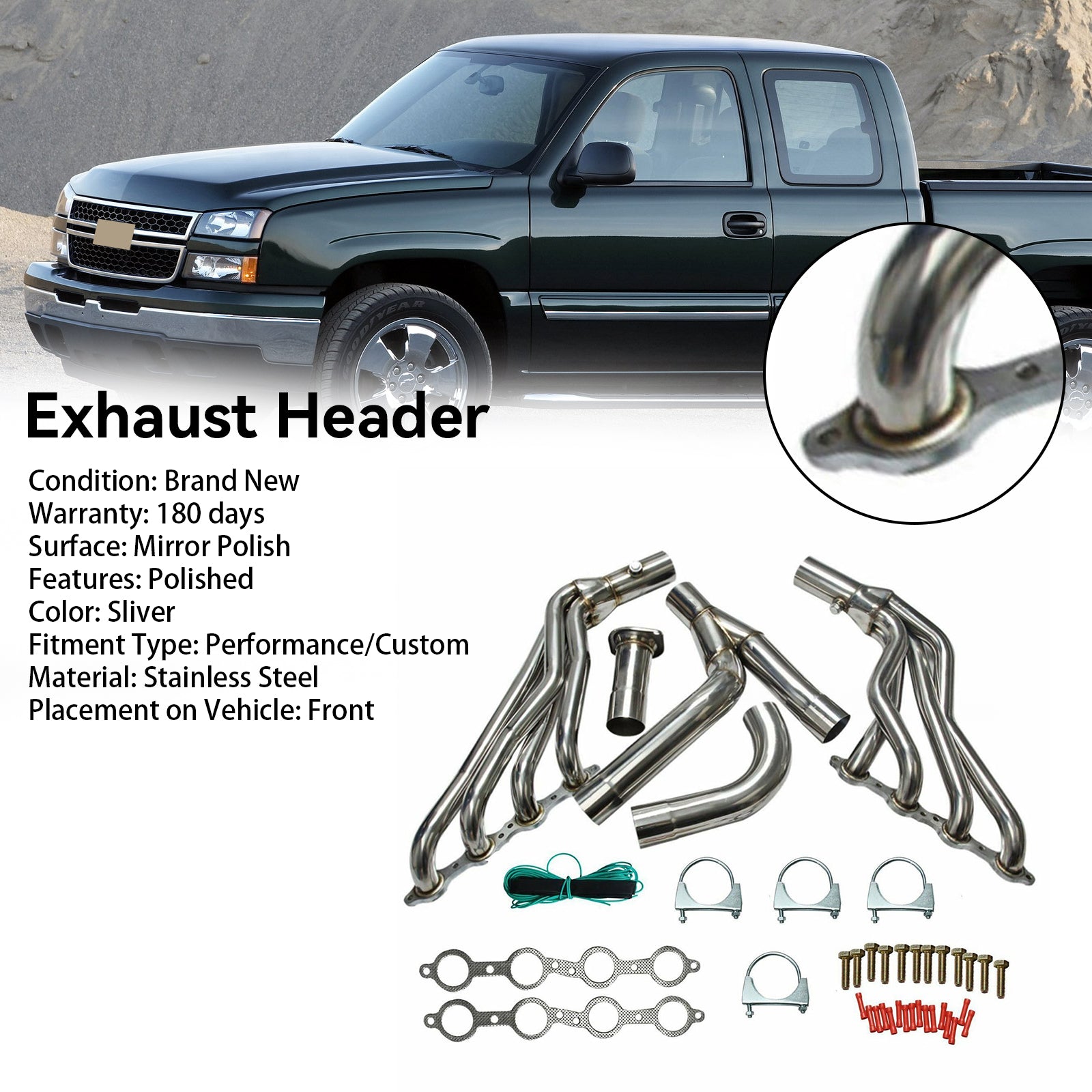 Avgasrör passar Chevy GMT800 Silverado/Sierra 1500 2WD/4WD 4.8 5.3 6.0 99-06