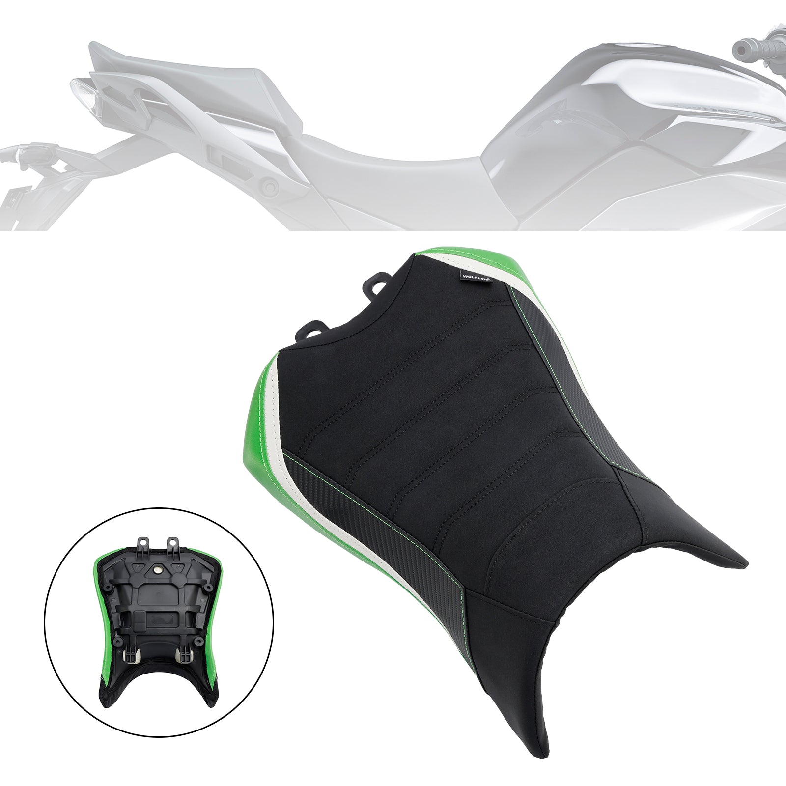 2022-2023 KAWASAKI NINJA 1000SX FRONT DRIVER RAIDER SEAT PALLION SADDLE GRÖN