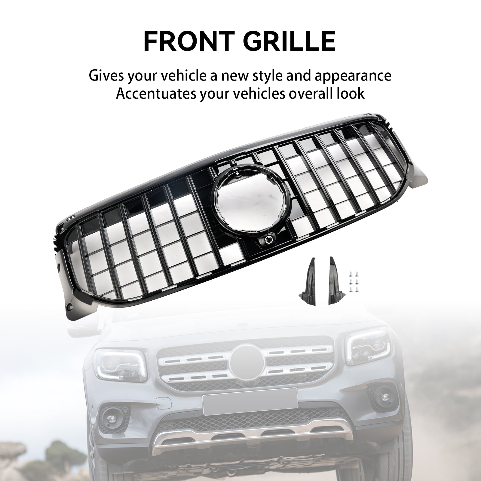2020-2023 Mercedes Benz GLB X247 Gloss Black Front Bumper Grill Grill