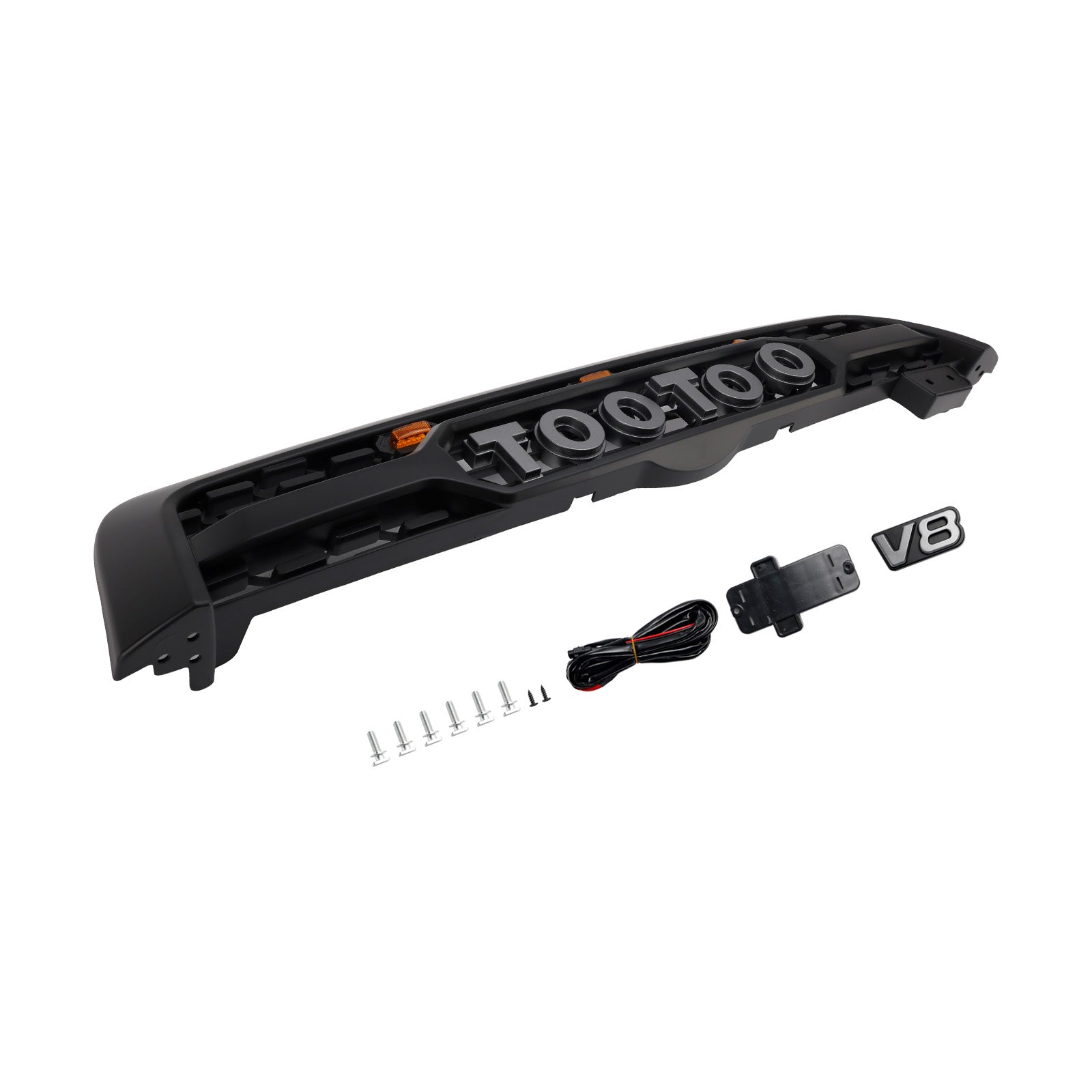 Matte Black Front Bumper Grill Grille Fit Toyota Sequoia 2005-2007 W/ Led Light