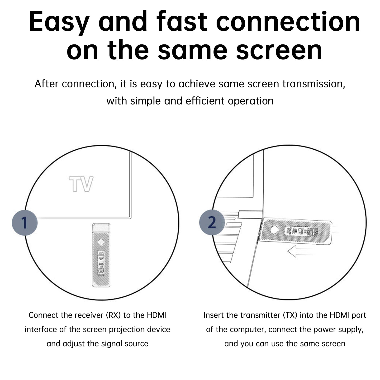 HDMI draadloze projector met hetzelfde scherm HD 1080P 50M videozenderontvanger
