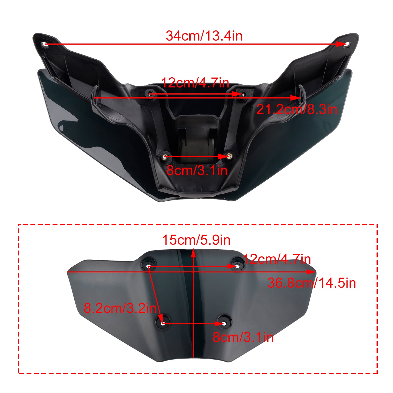 2024-2025 Yamaha MT-09/SP ABS Motorsykkel frontrute frontrute