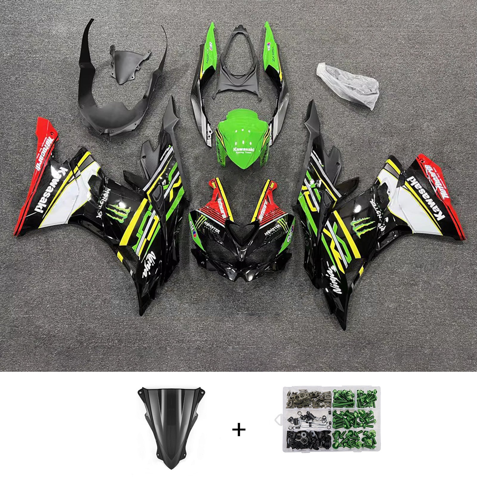 Kit carenatura iniezione adatto per Kawasaki Ninja ZX-25R ZX-4R ZX-4RR 2019-2025