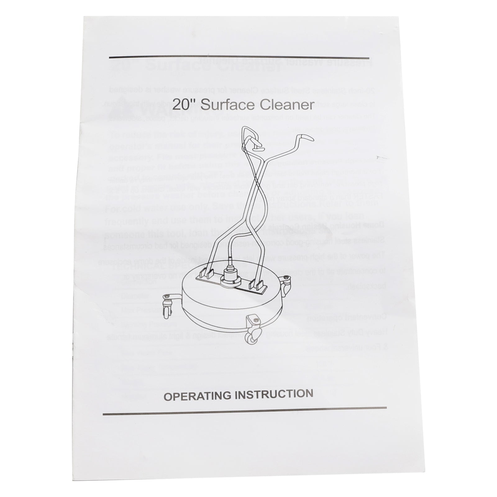 85.403.007 Xstream Power Equipment 4000 Psi 20" Whirl-A-Way Ytrengörare