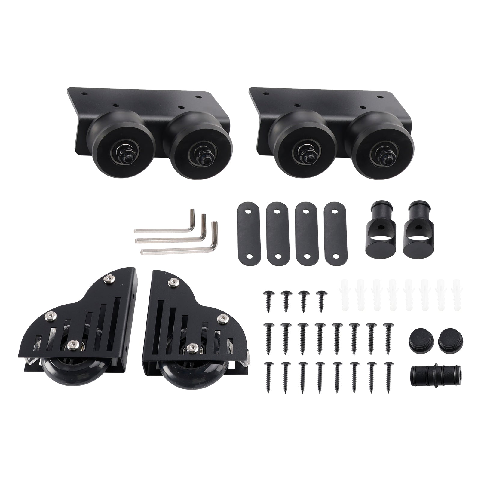 6.6FT ronde buis rollende bibliotheek schuifladder hardwareset met rem