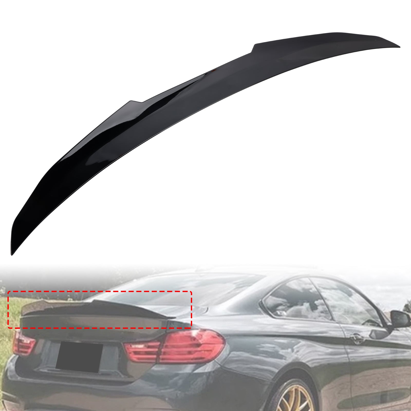 2013-2020 BMW 4 Series F33 Convertible /Cabrio Gloss Black Rear Boot Spoiler