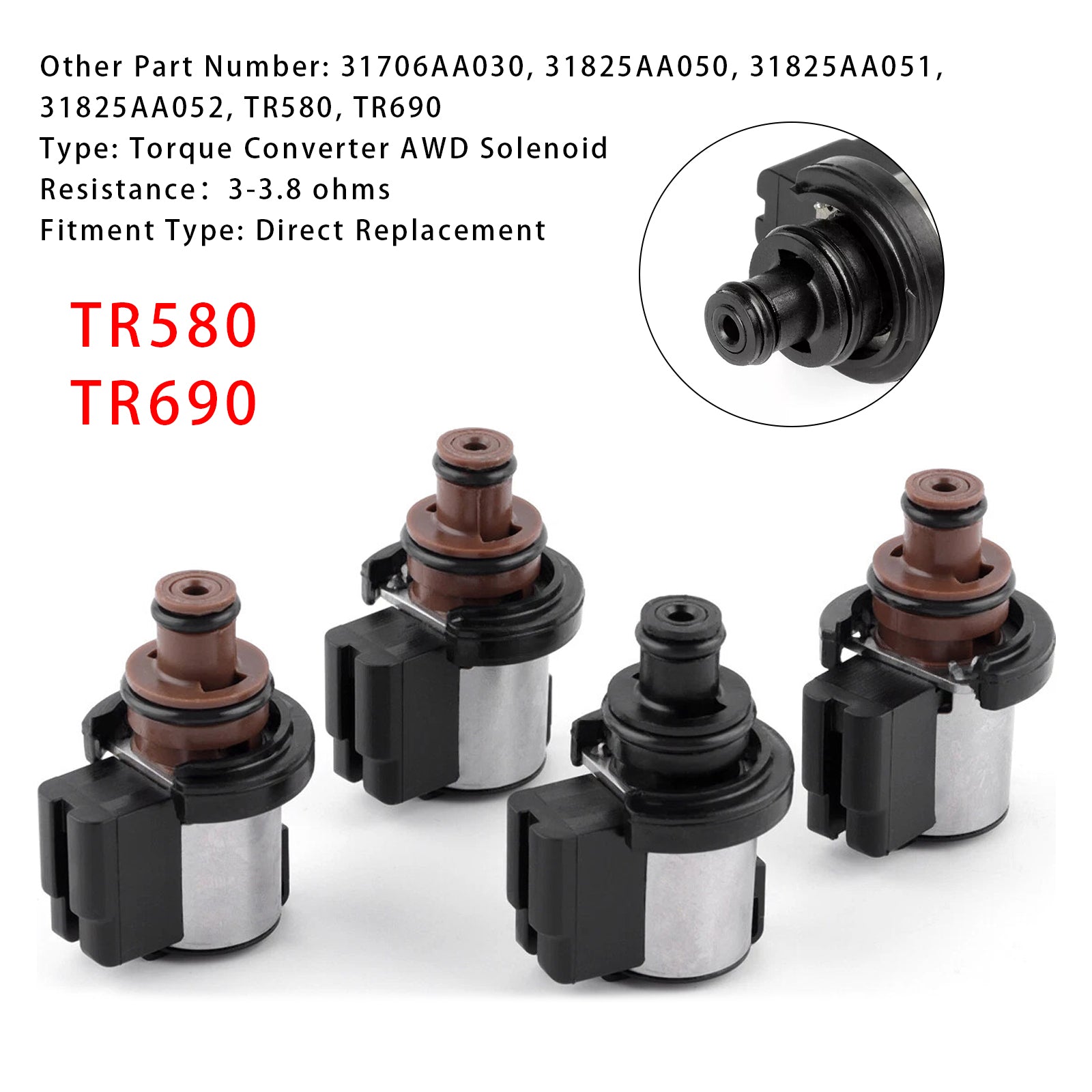 Subaru Lineartronic CVT TR580 TR690 4-delige koppelomvormer AWD-solenoïde